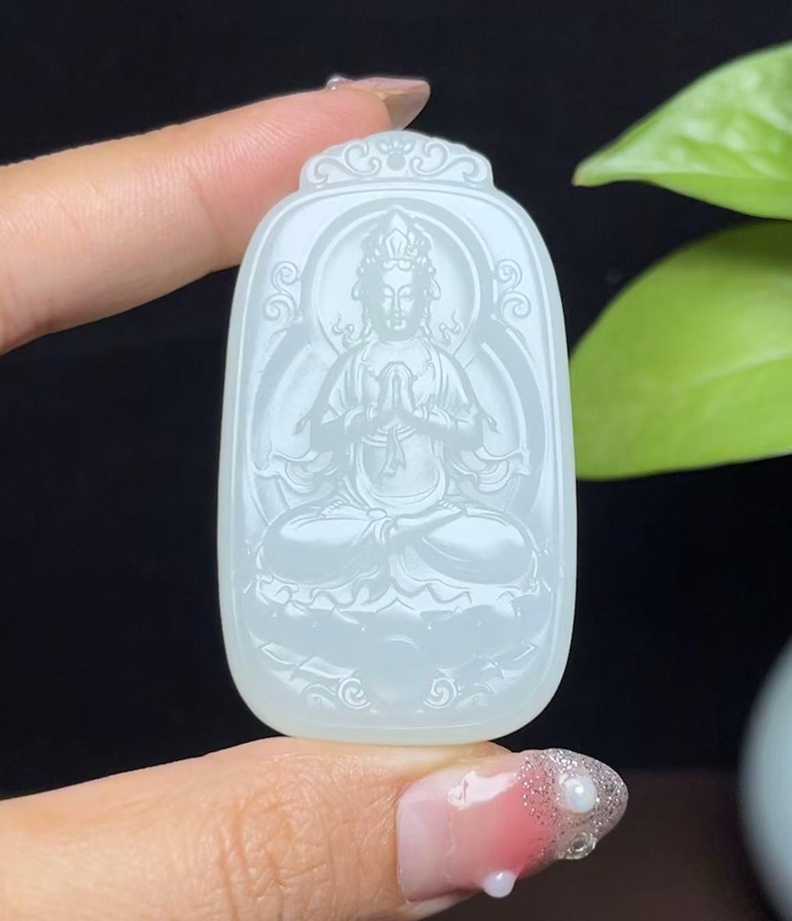 和田羊脂玉观音(36.7g)