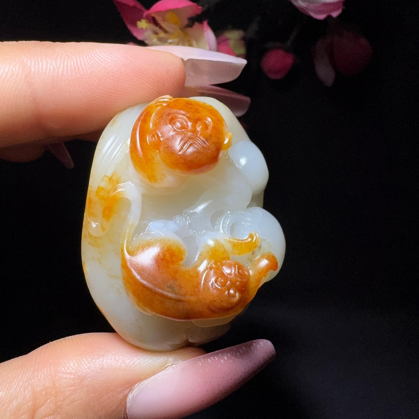 和田玉籽料挂件代代封侯(59.1g)