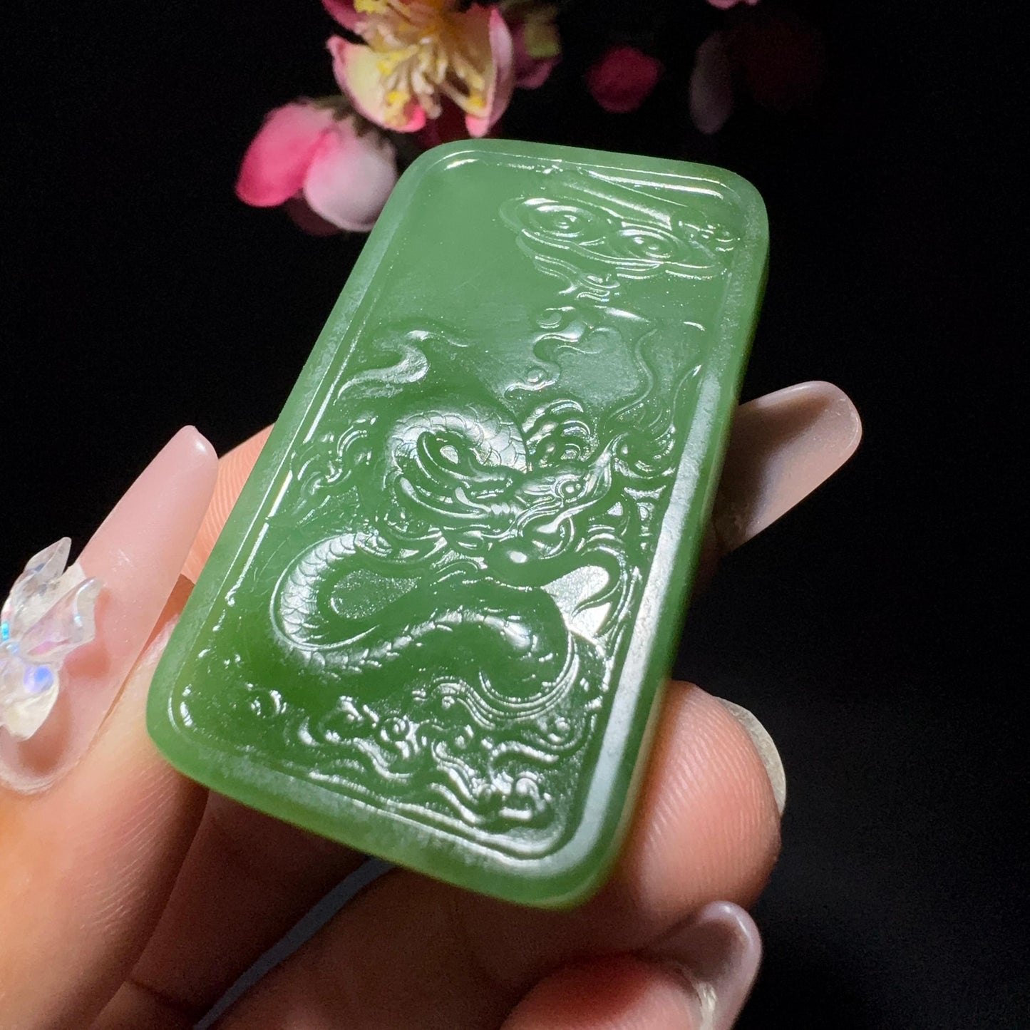 和田玉碧玉西方三圣(30.2g)