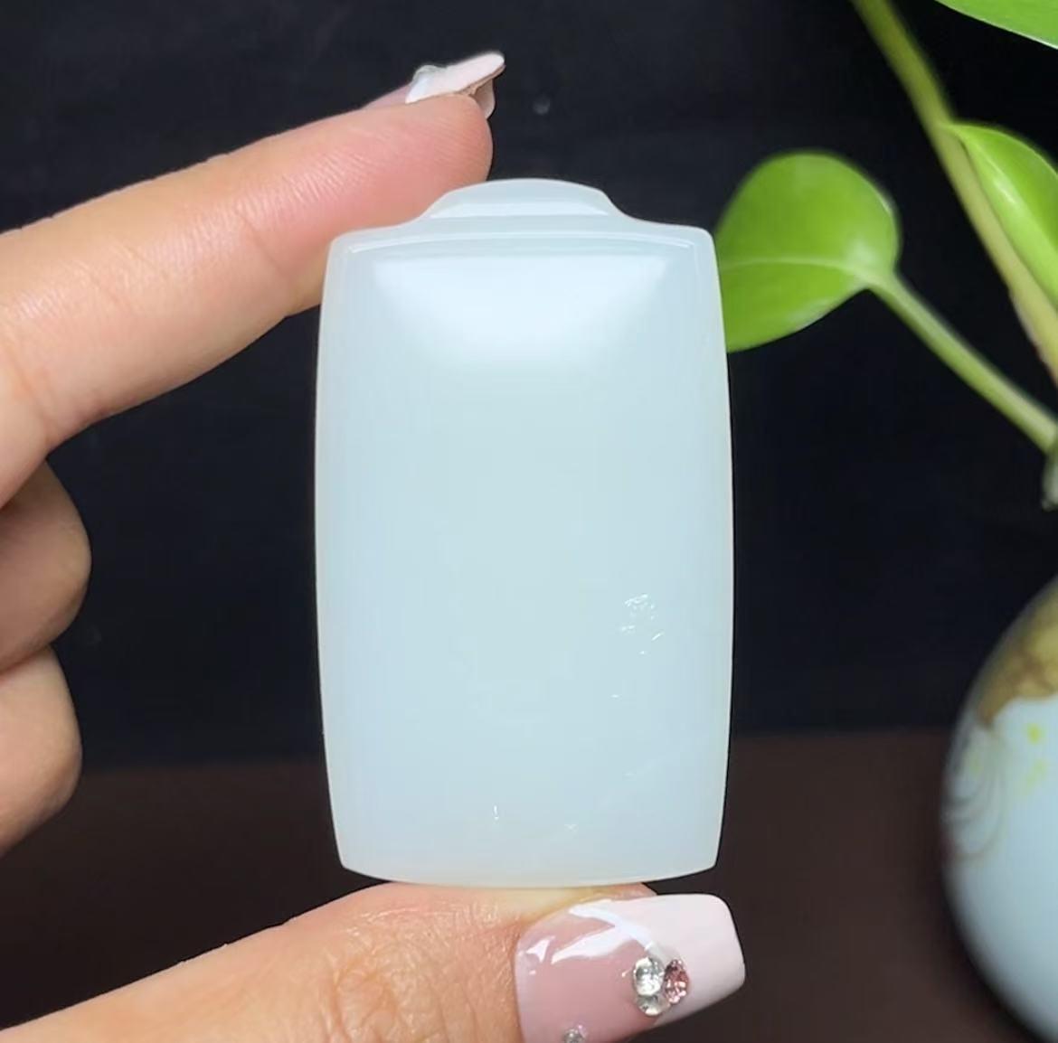 和田羊脂玉平安无事牌(48.3g)