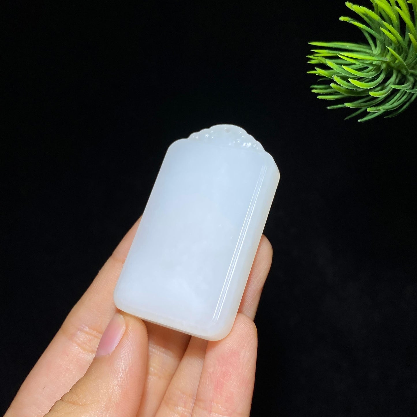 和田玉白玉平安无事牌(34.5g)