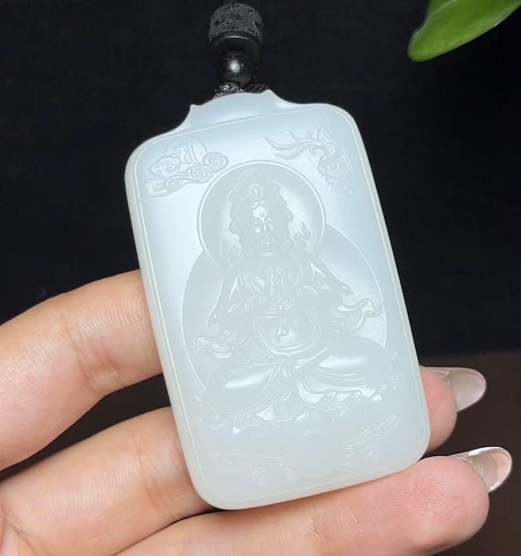 和田羊脂玉观音(70.3g)