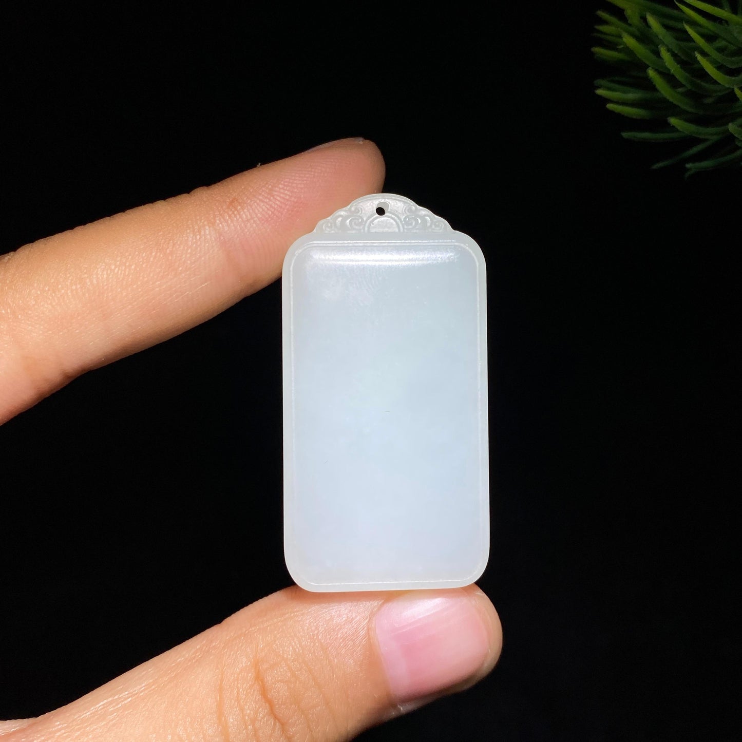 和田玉白玉平安无事牌(22.4g)