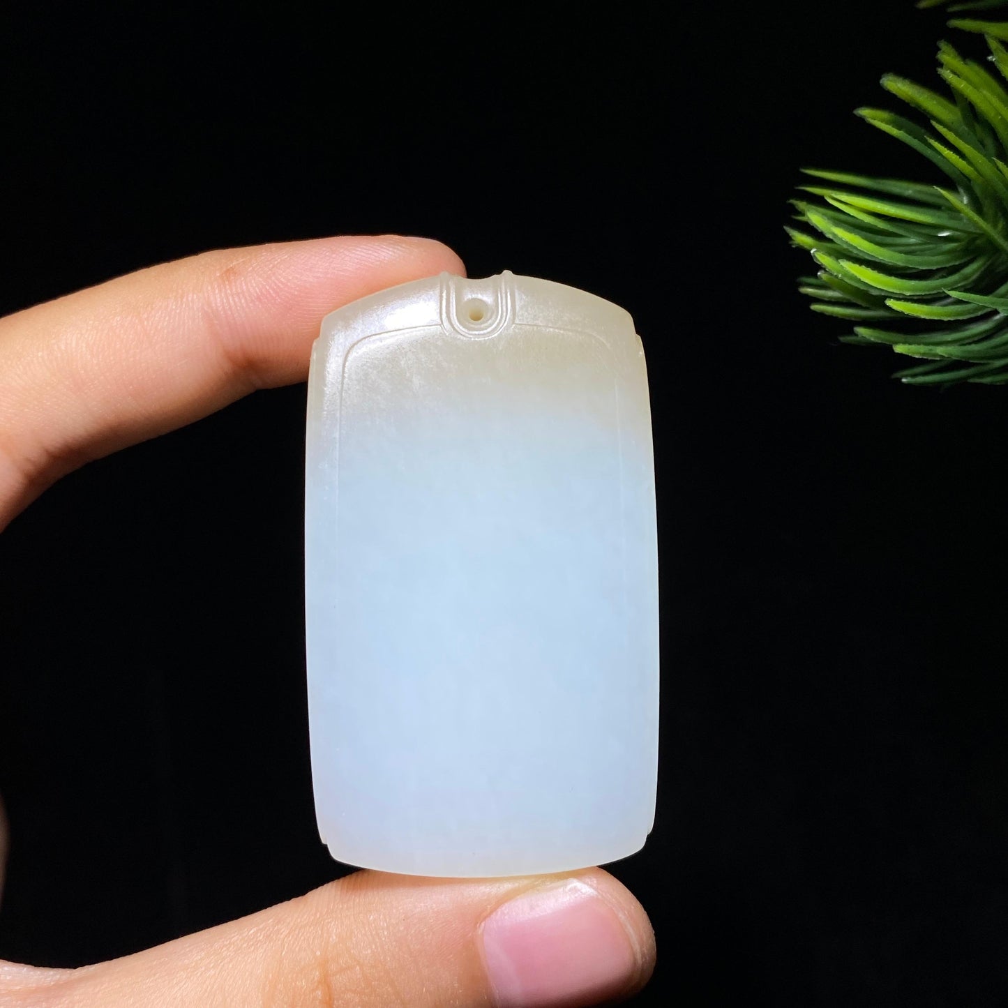 和田玉糖白玉无事牌(37.4g)
