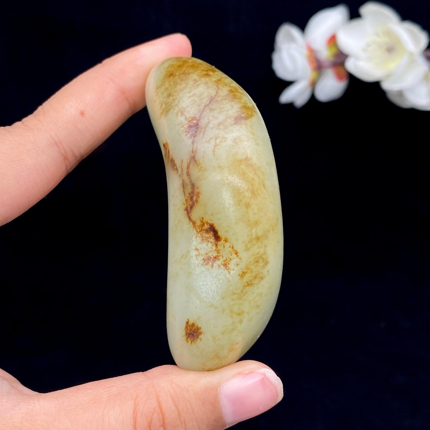 和田玉秋梨皮籽料手把件(148.6g)