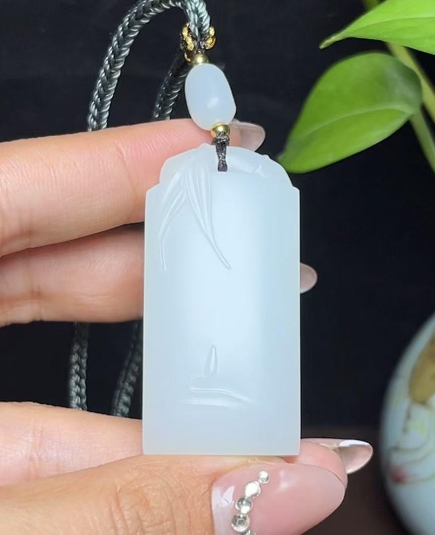 和田羊脂玉节节高升平安无事牌(41.6g)