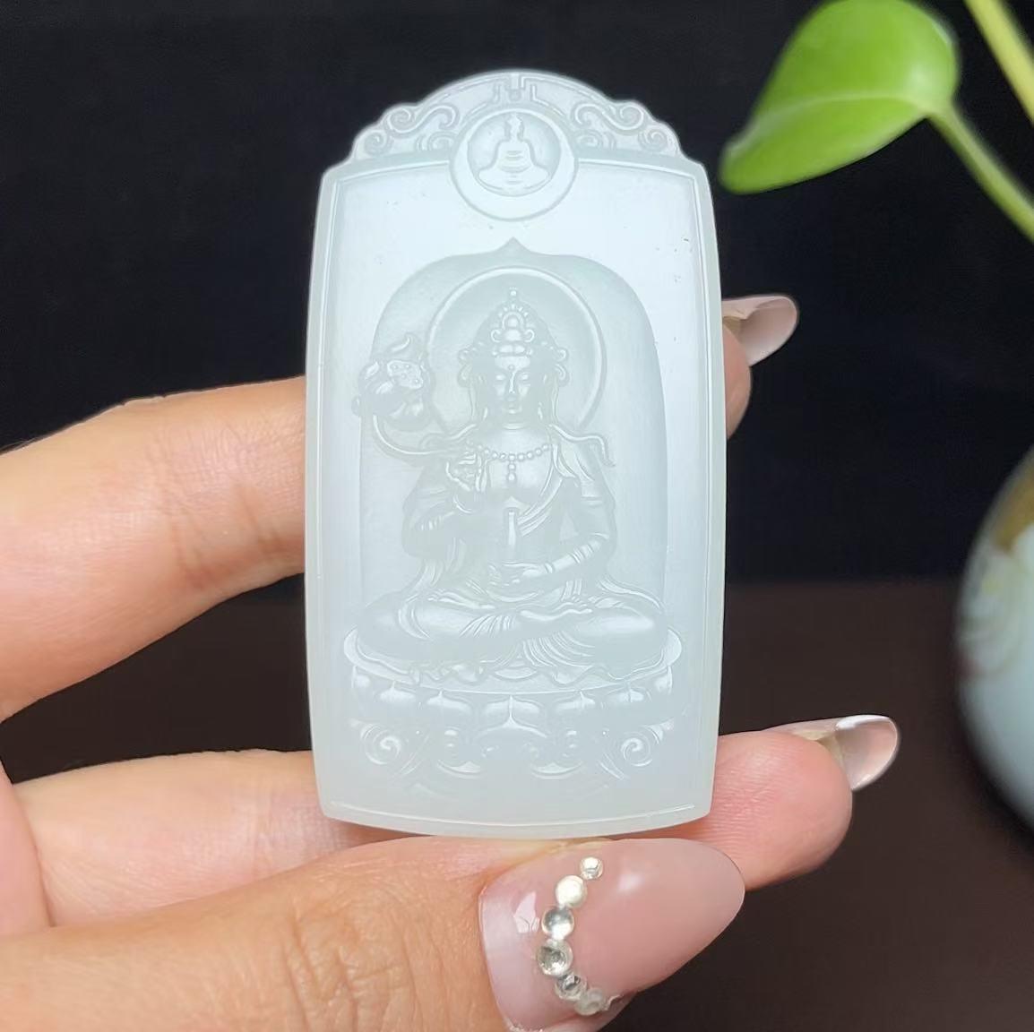 和田羊脂玉观音(43.2g)