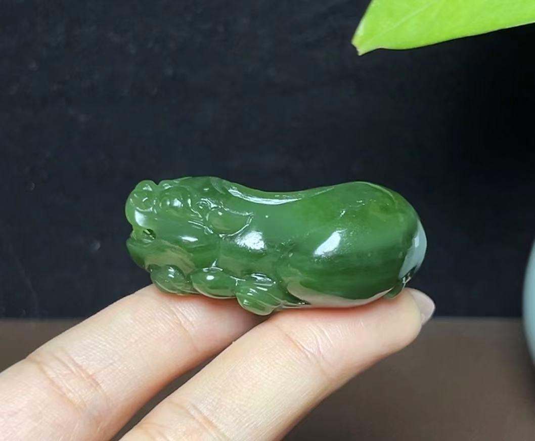 和田玉碧玉貔貅(37.2g)