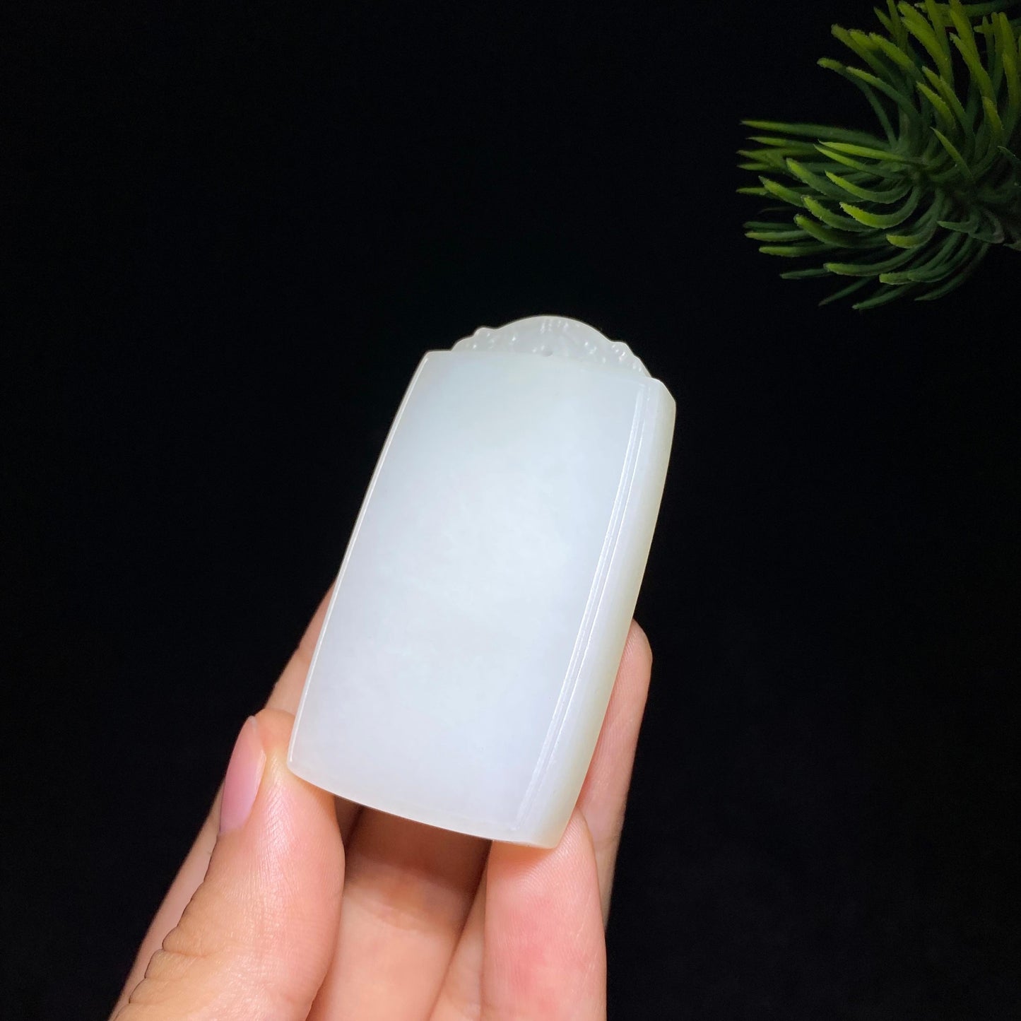 和田玉白玉平安无事牌(35.8g)