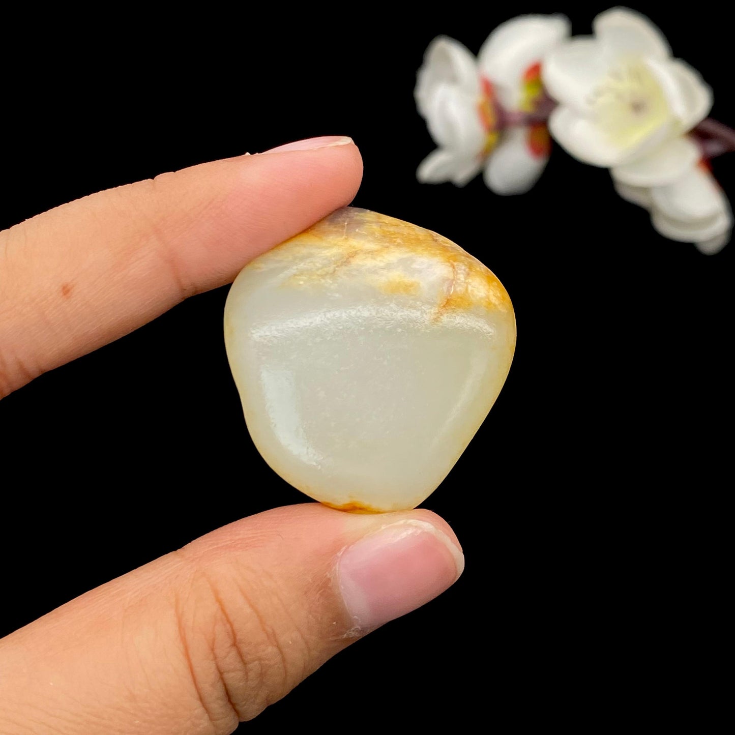 和田玉洒金皮紫罗兰籽料原石(26g)