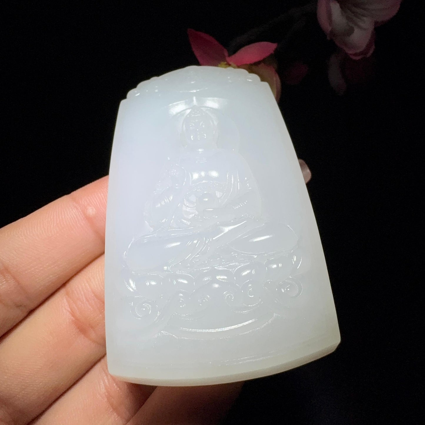 和田玉白玉挂件大日如来(72.3g)