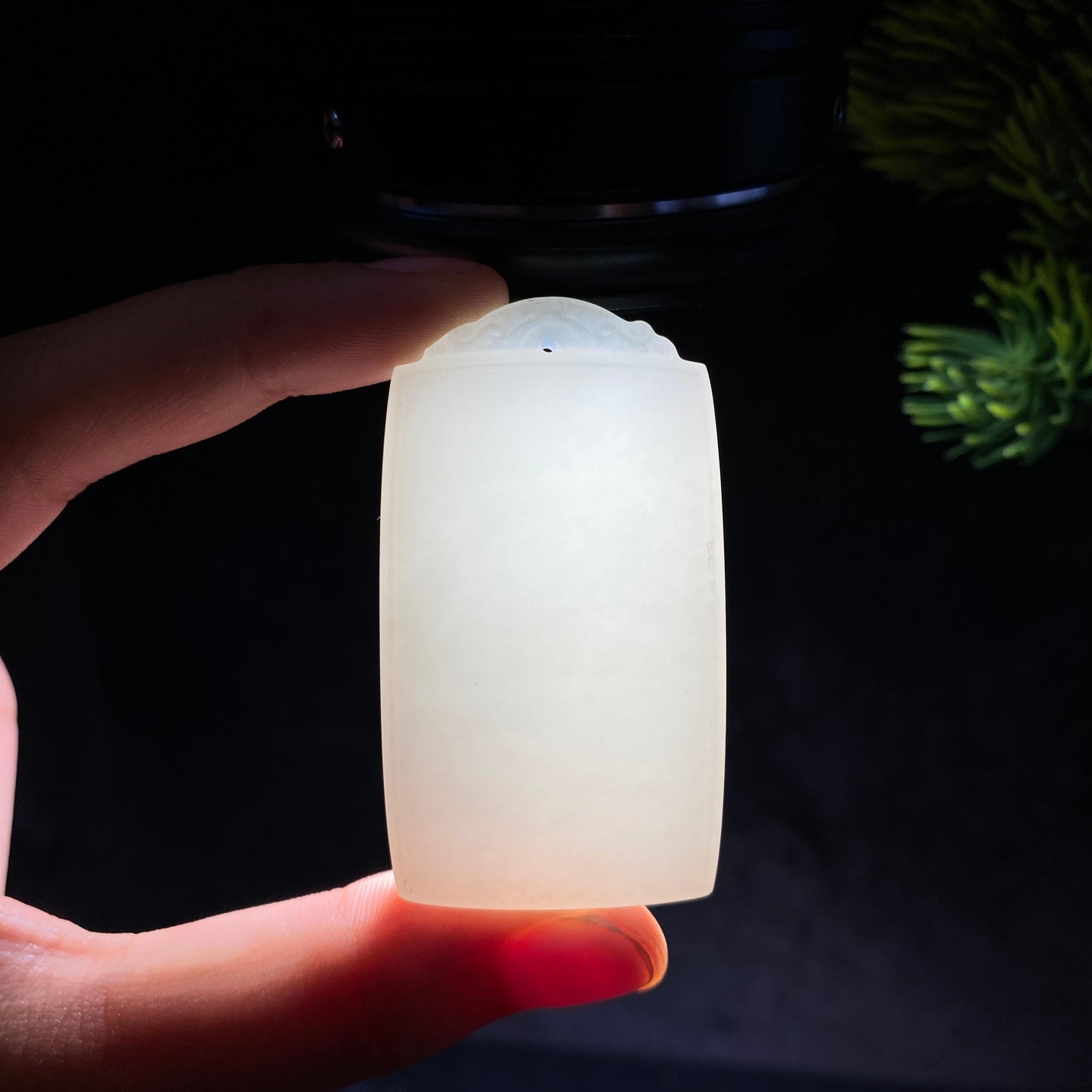 和田玉白玉平安无事牌(35.8g)