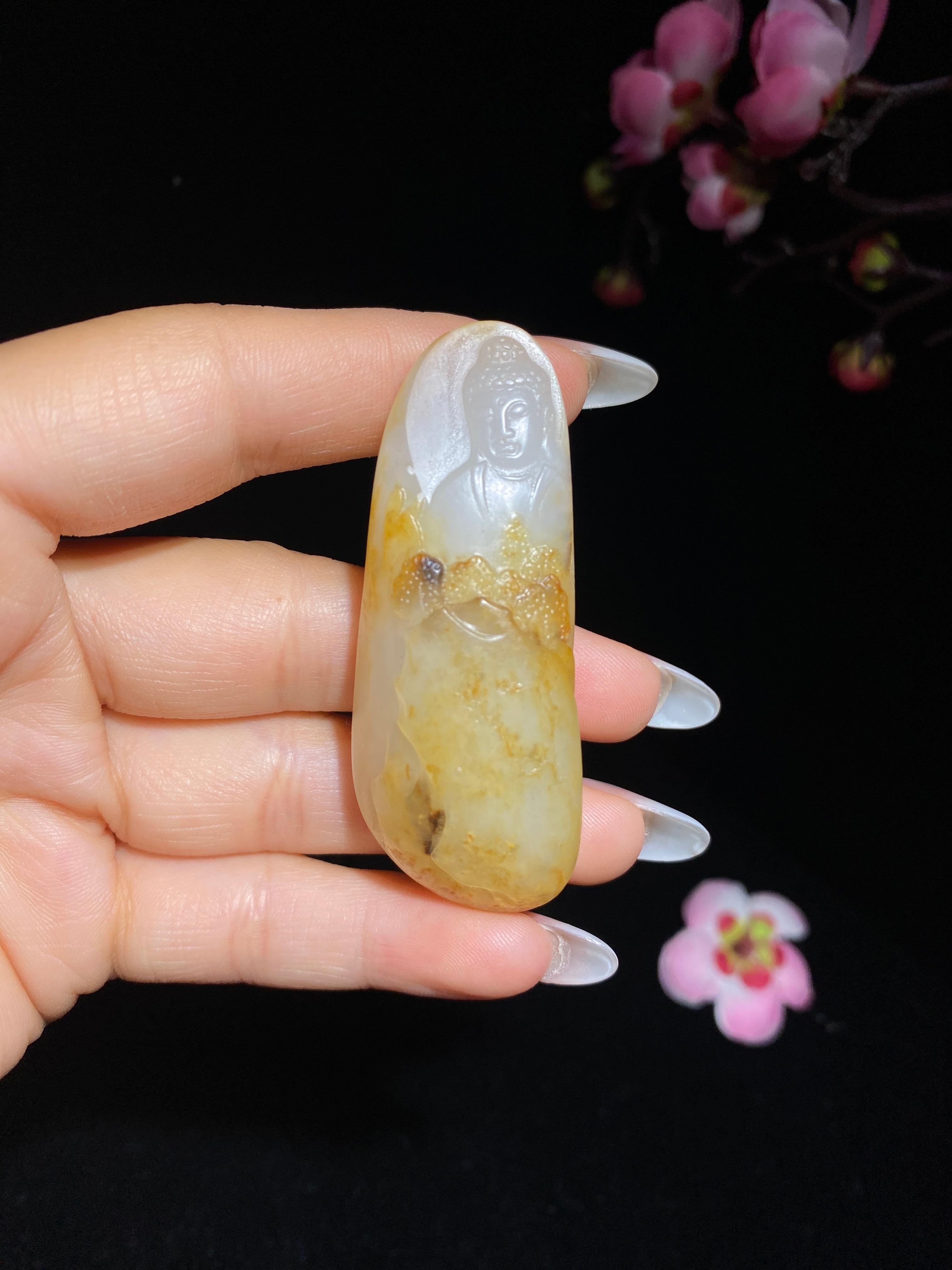 和田玉籽料如来挂件(37.0g)