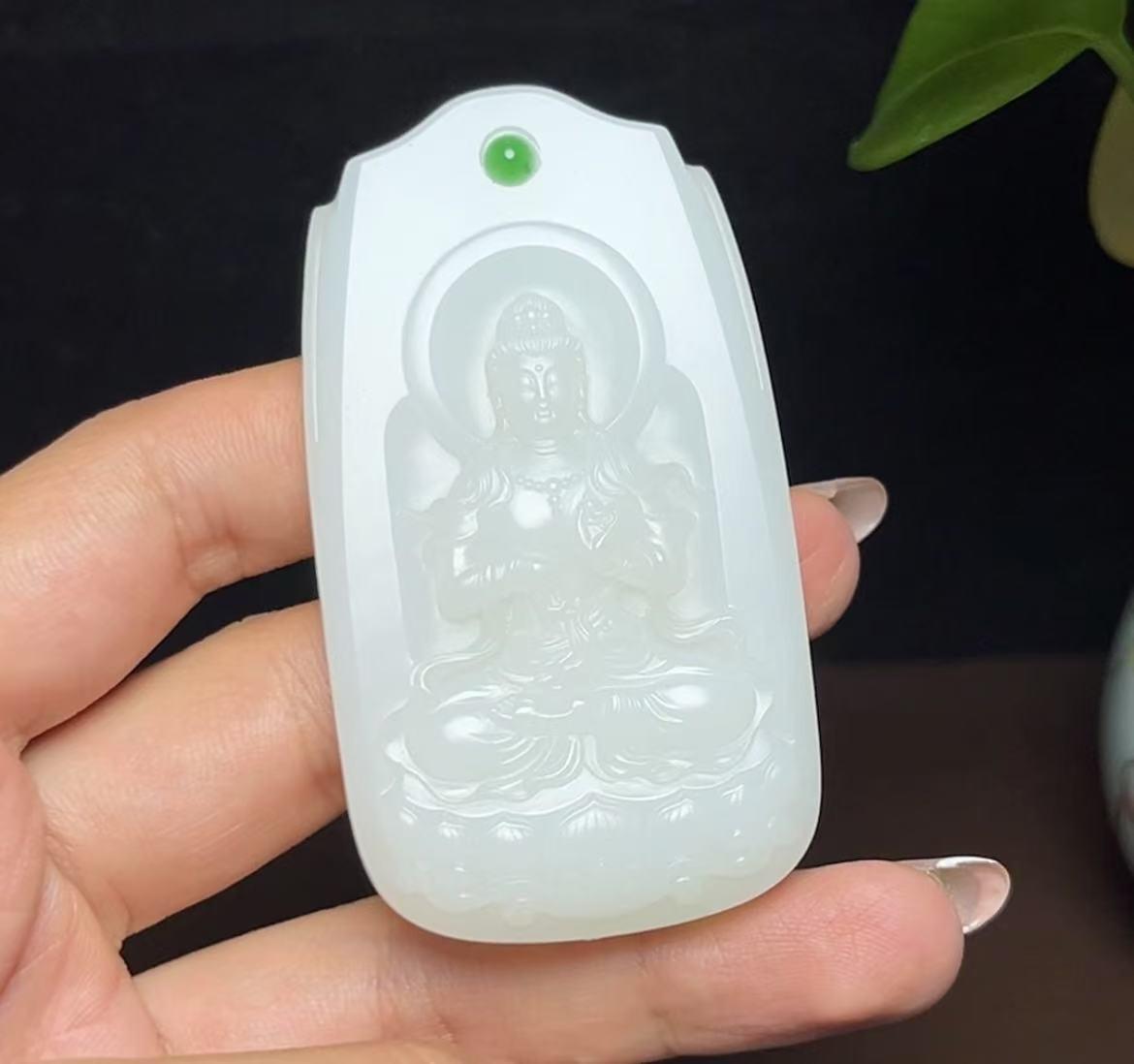 高品质和田羊脂玉观音(63.2g)