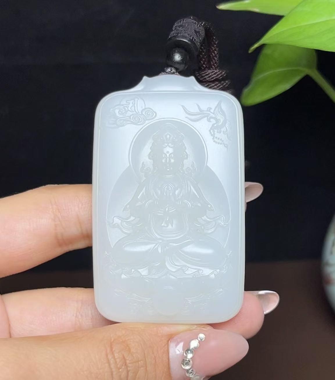 和田羊脂玉观音(70.3g)