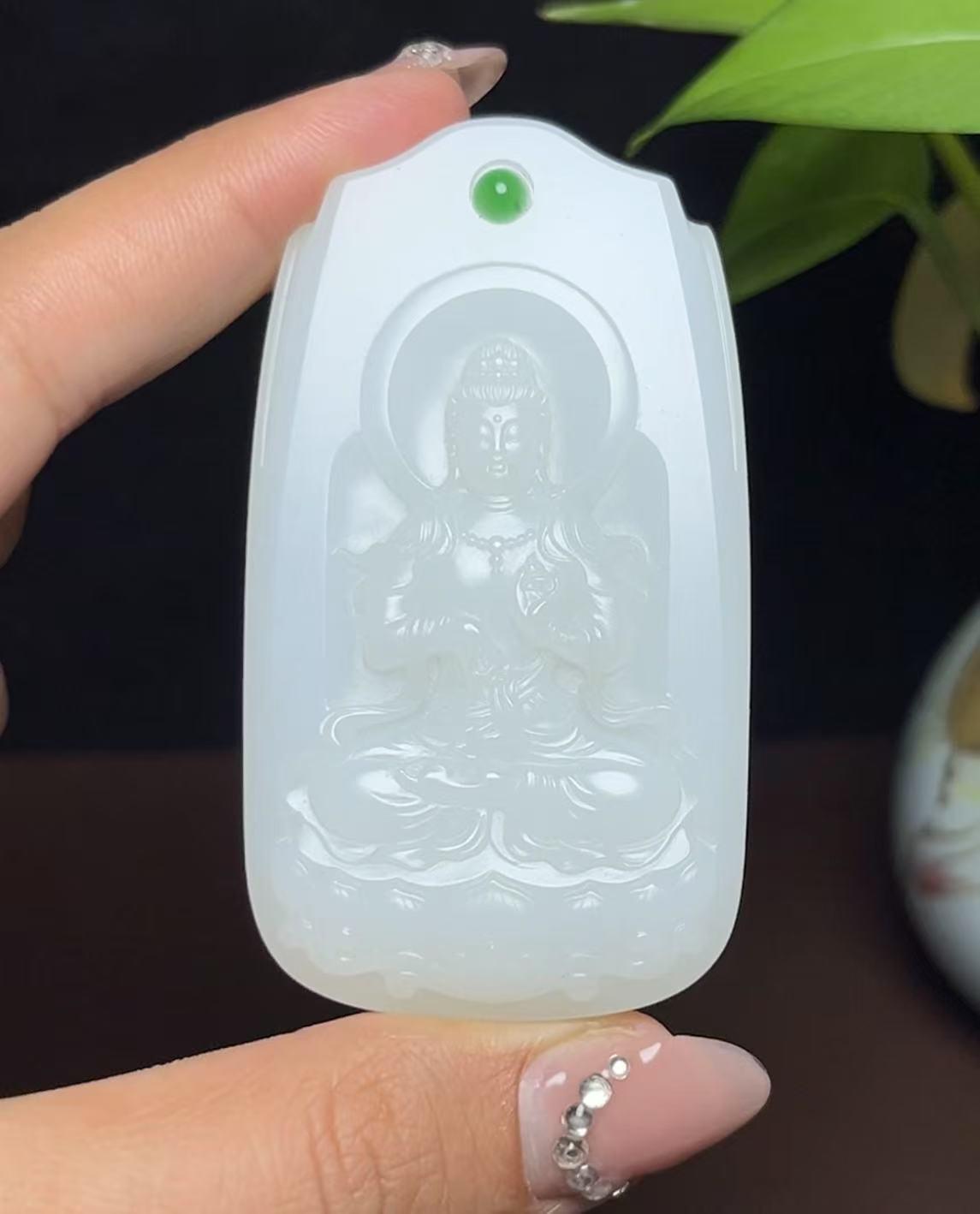 高品质和田羊脂玉观音(63.2g)