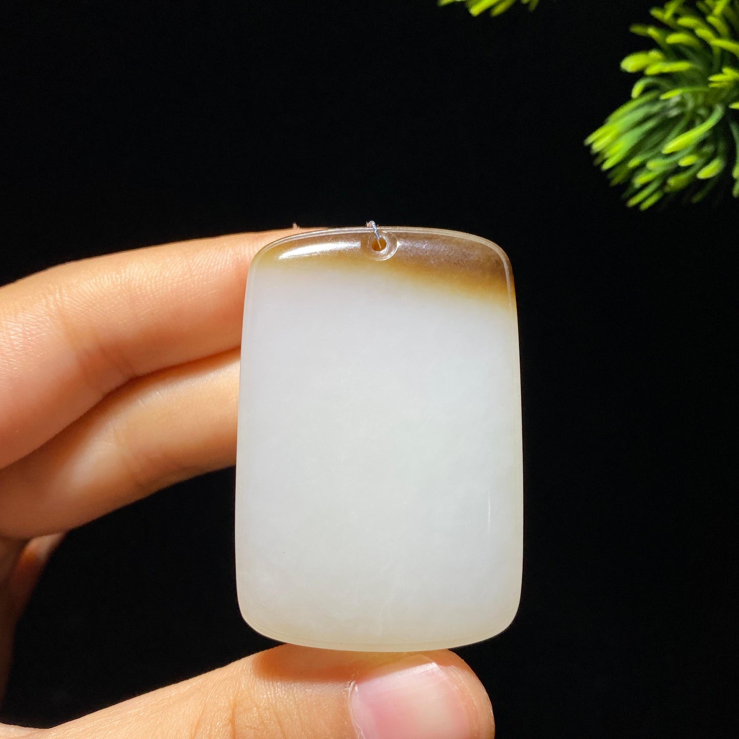 和田玉糖白玉无事牌90880224(34.0g)