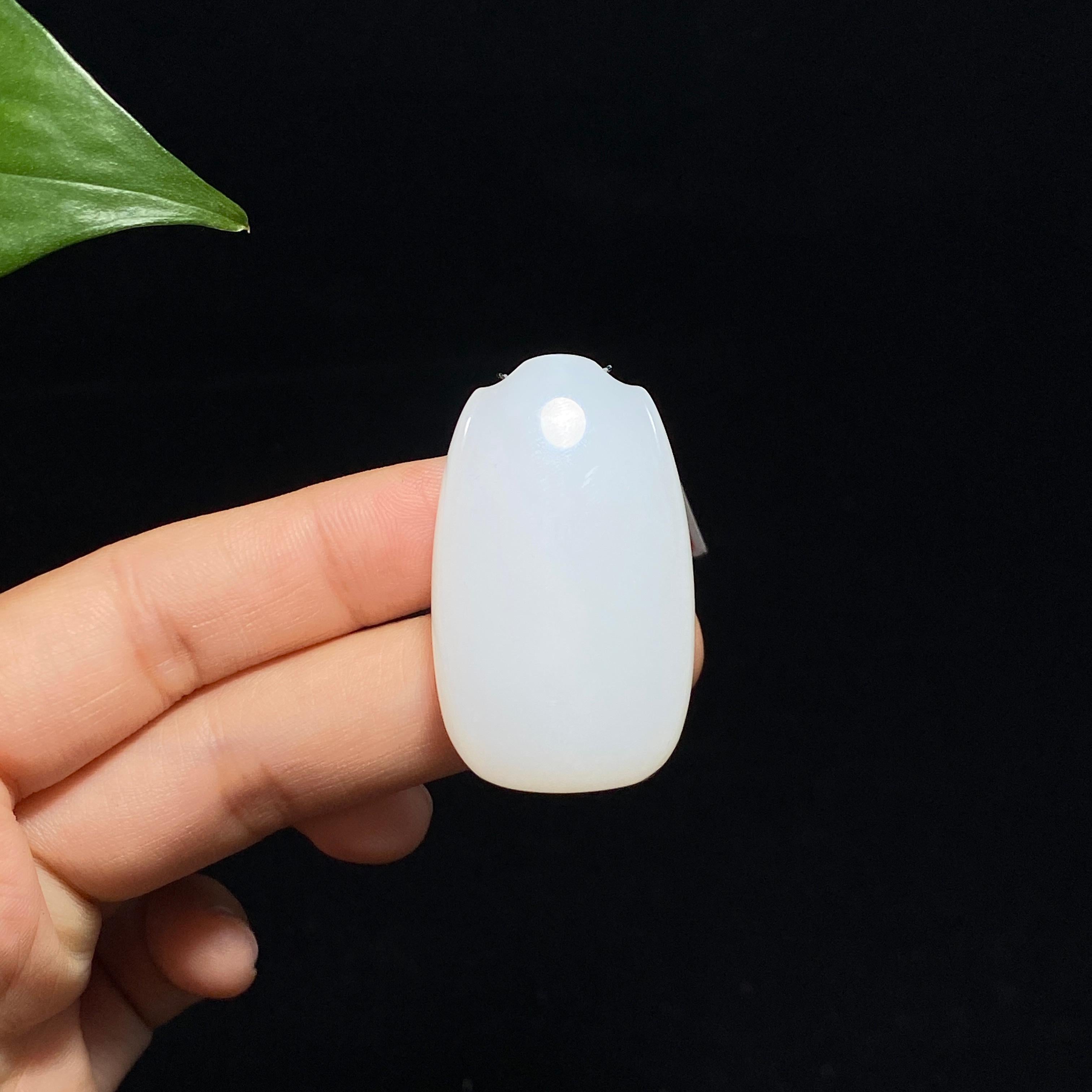 和田羊脂白玉平安无事牌(23.5g)