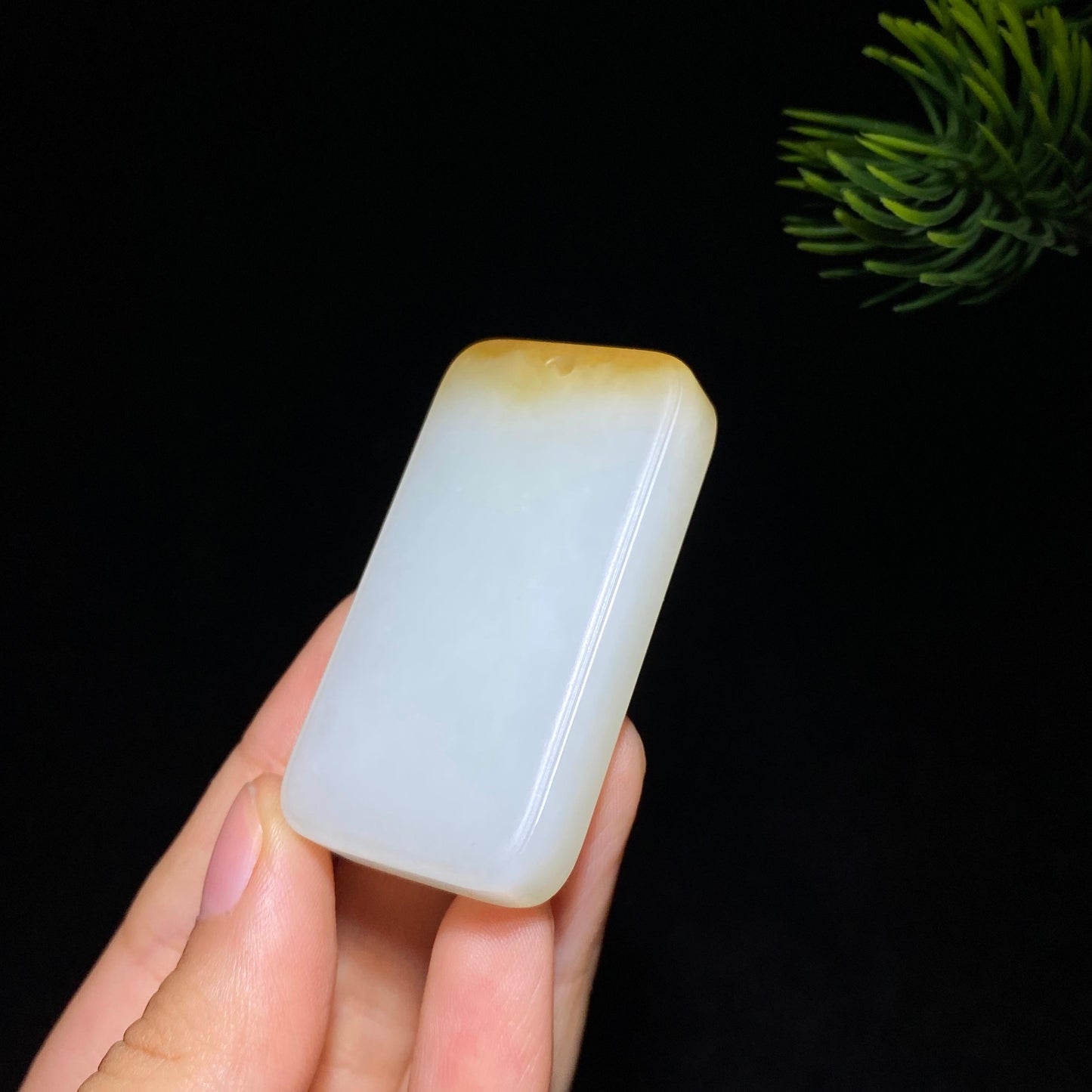 和田玉糖白玉无事牌(36.3g)