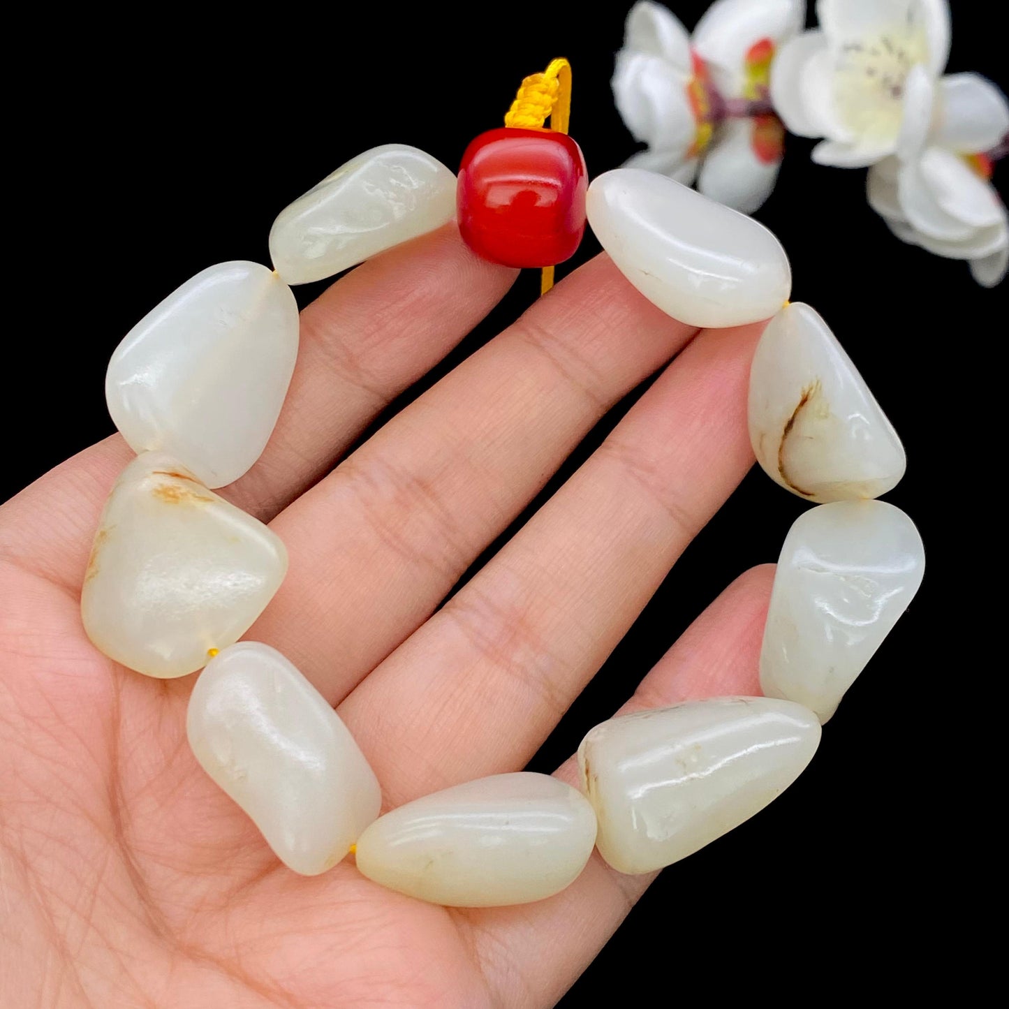 和田玉黄皮【精品手串】(67.3g)