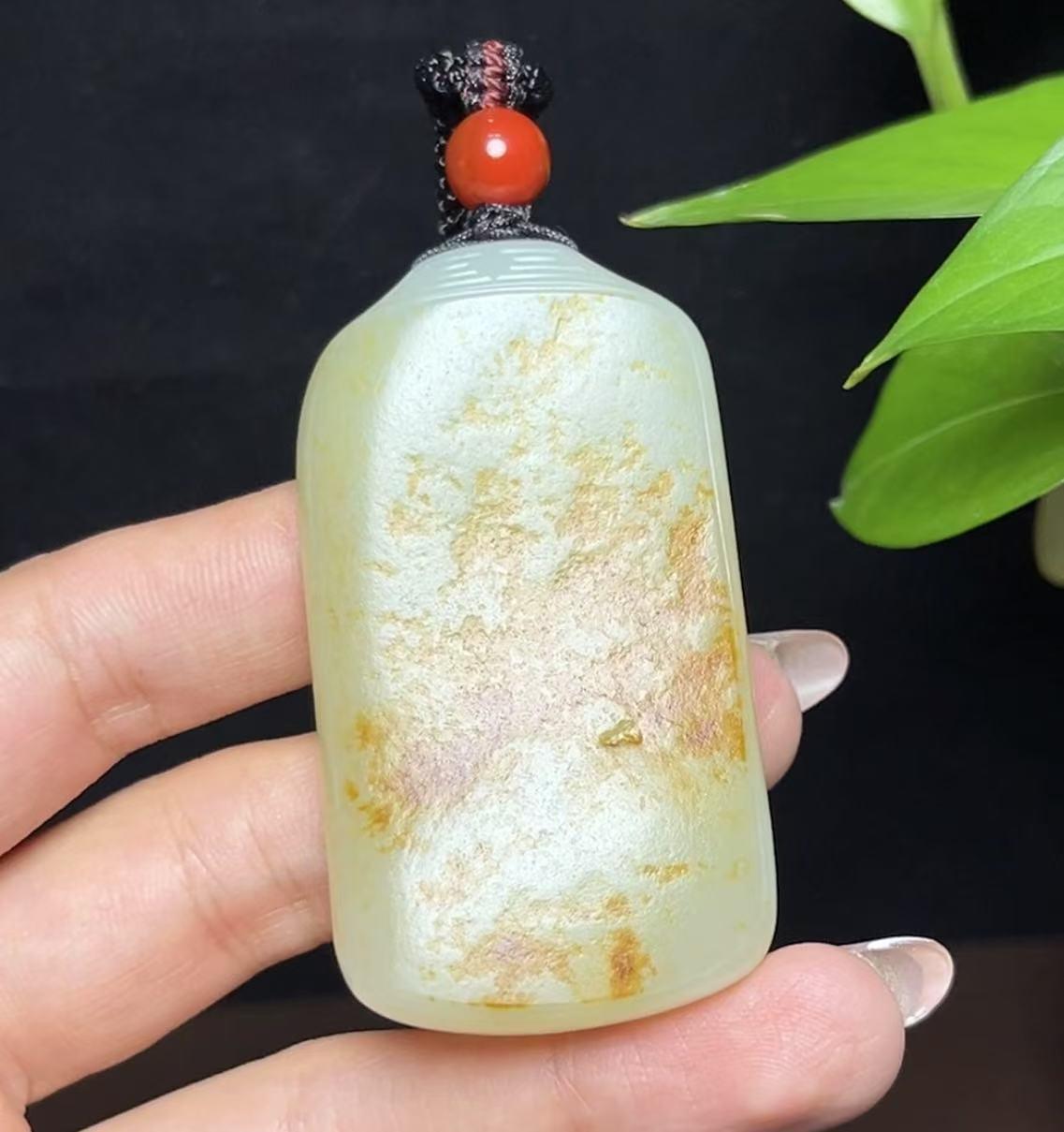 和田玉籽料平安无事牌(58.7g)