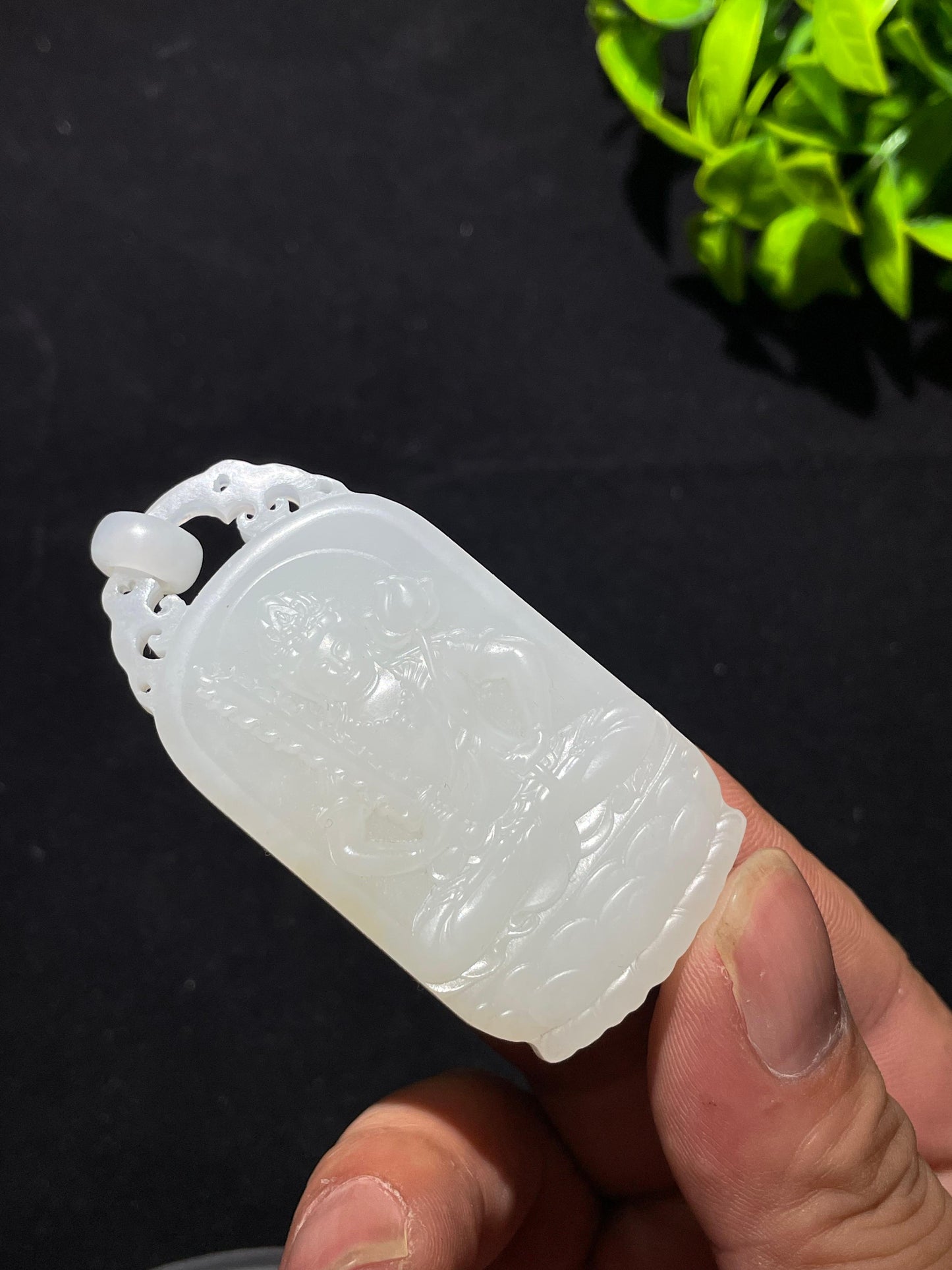 和田玉羊脂糖白玉虚空藏(47.7g)