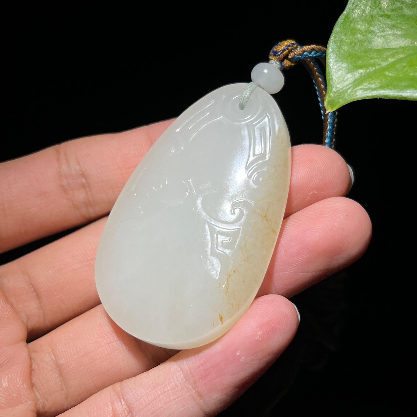 和田玉籽料洒金皮平安无事牌(38.0g)