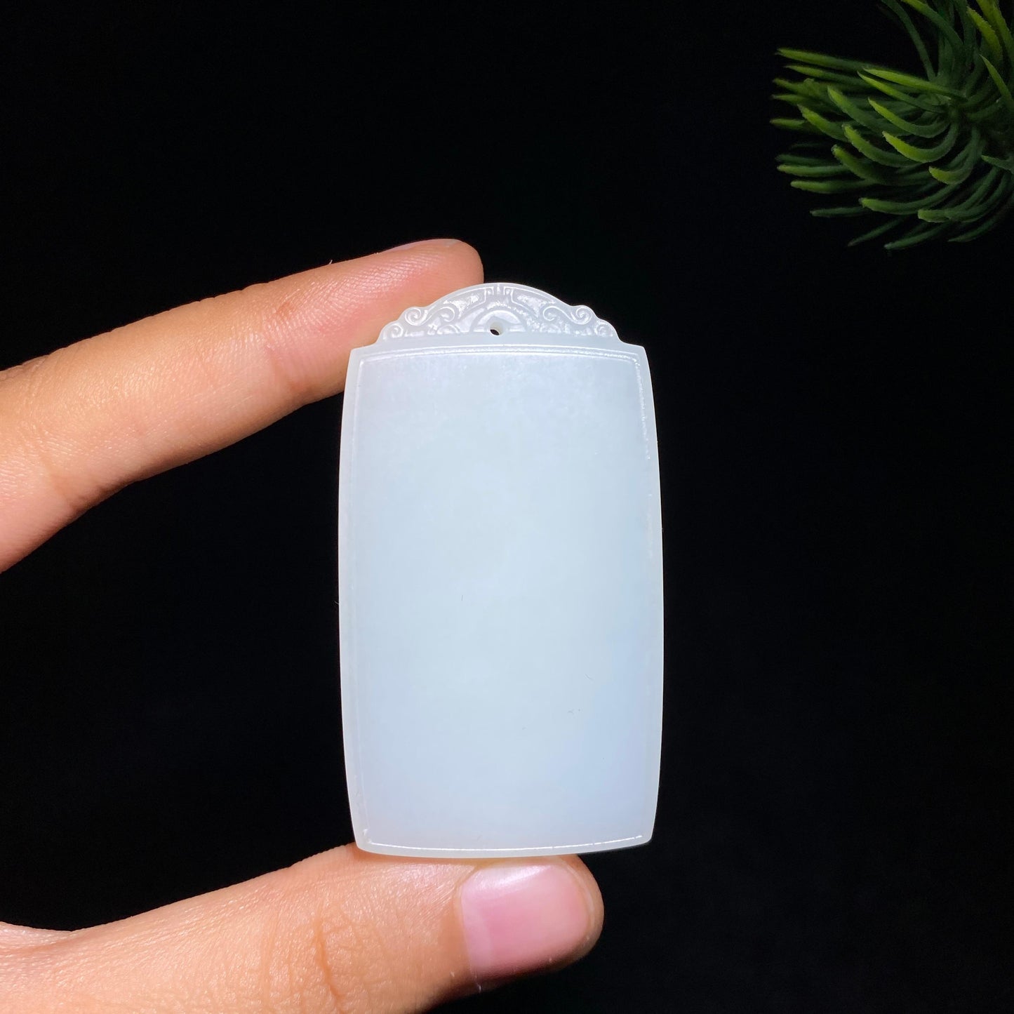 和田玉白玉平安无事牌(35.8g)