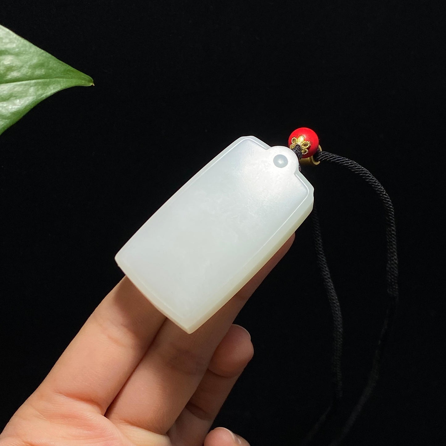 高品质和玉羊脂白玉平安无事牌(45.3g)