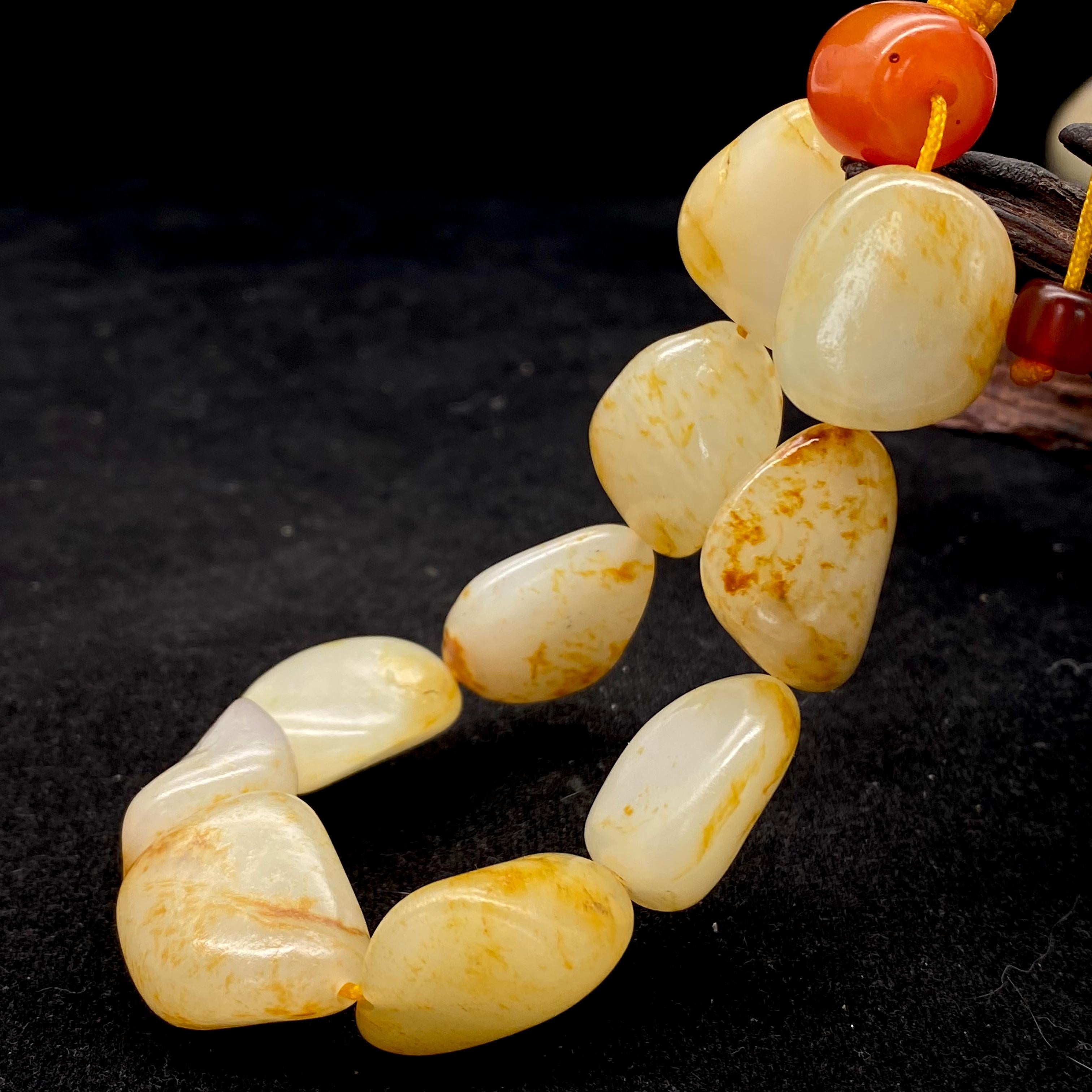 和田玉洒金皮【精品手串】(60g)