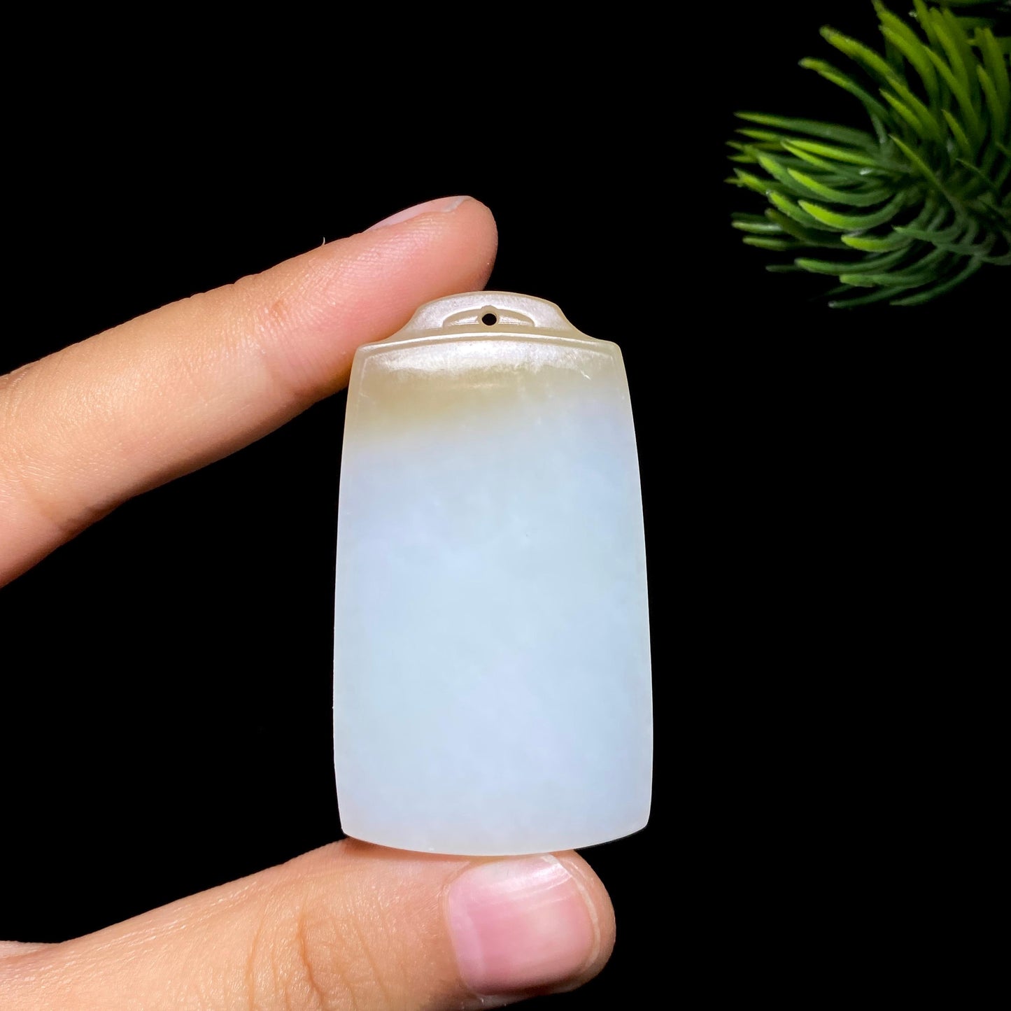 和田玉糖白玉无事牌(27.2g)
