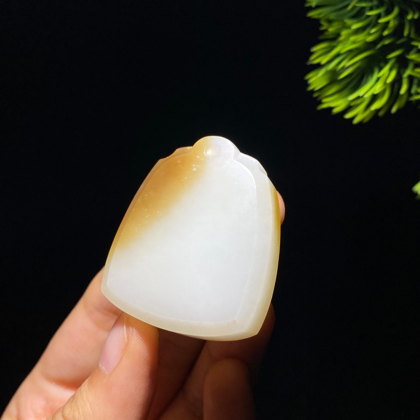 和田玉糖白玉无事牌90880449(34.6g)