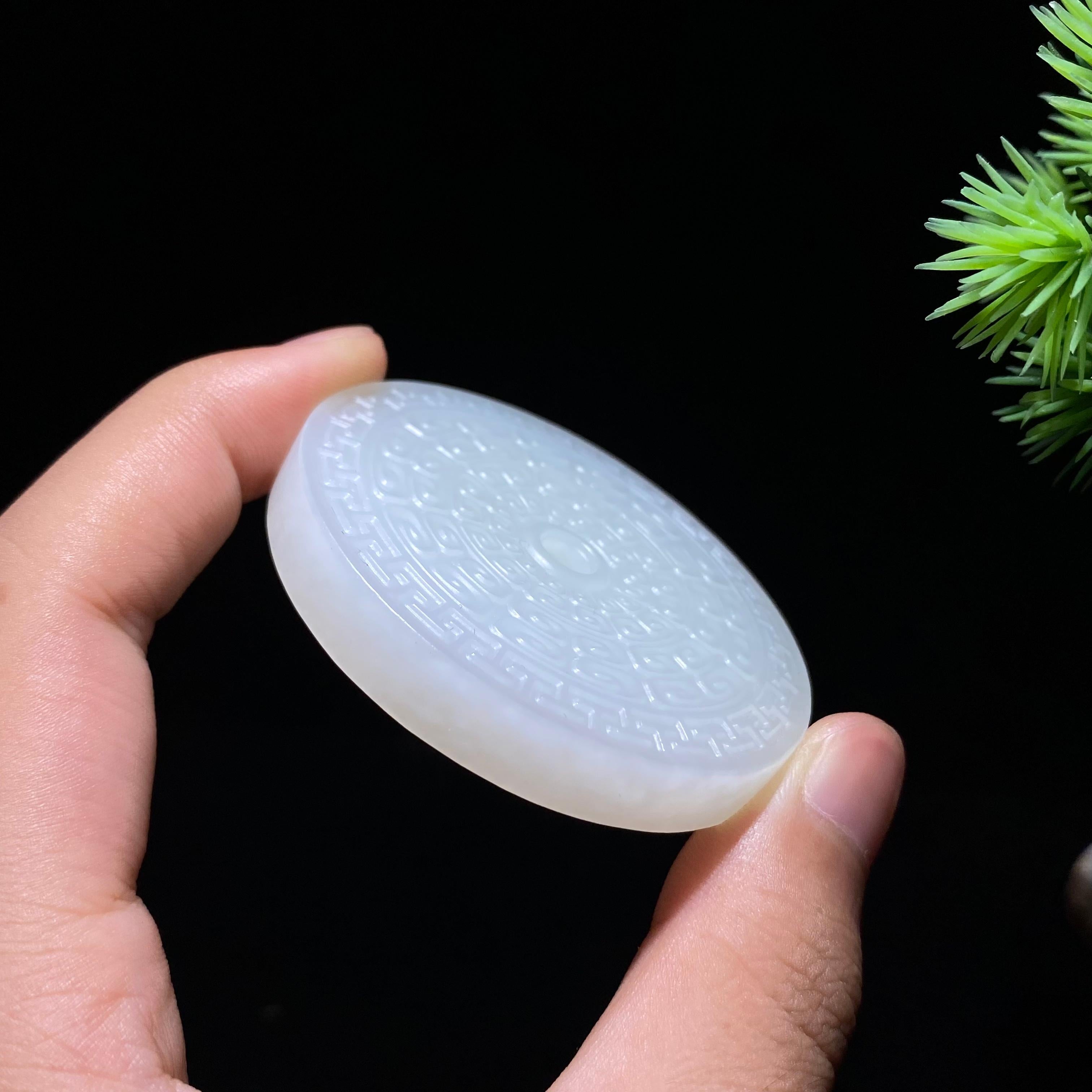 和田玉白玉玉壁(48.6g)