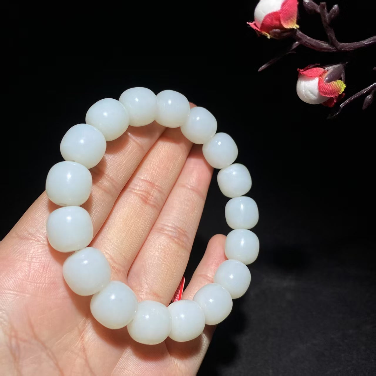 和田山料白玉老型珠手串