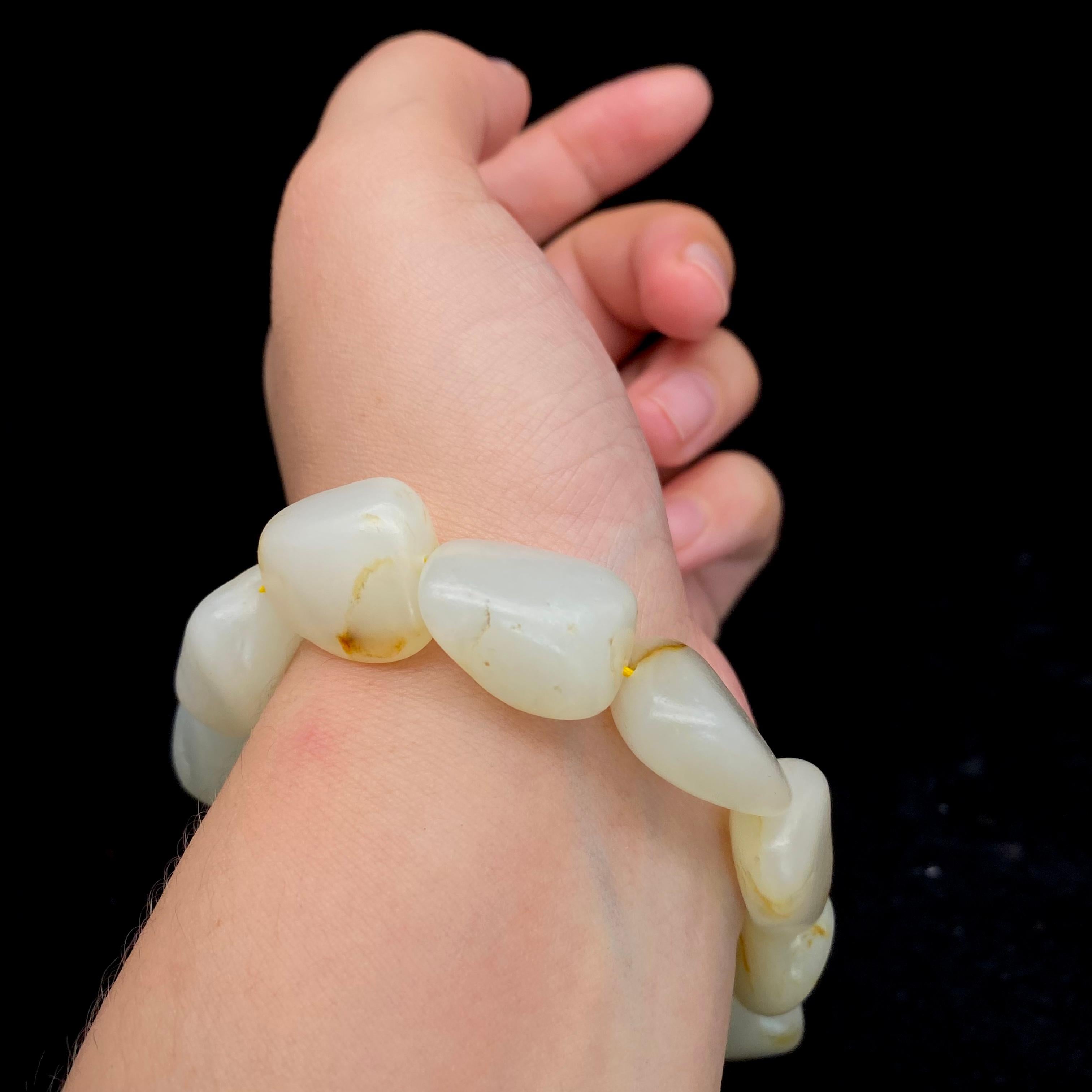 和田玉洒金皮【精品手串】(52.7g)