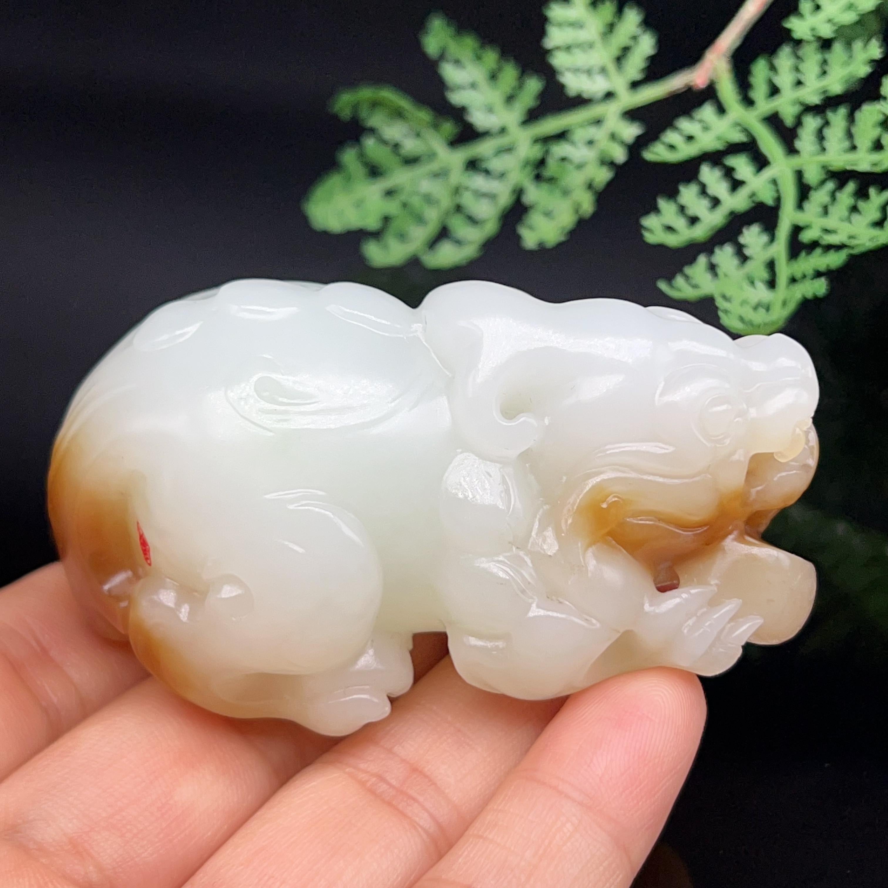 SoMaさん專用 中国玉制古玉神獣 和田玉 白玉 和田玉羊