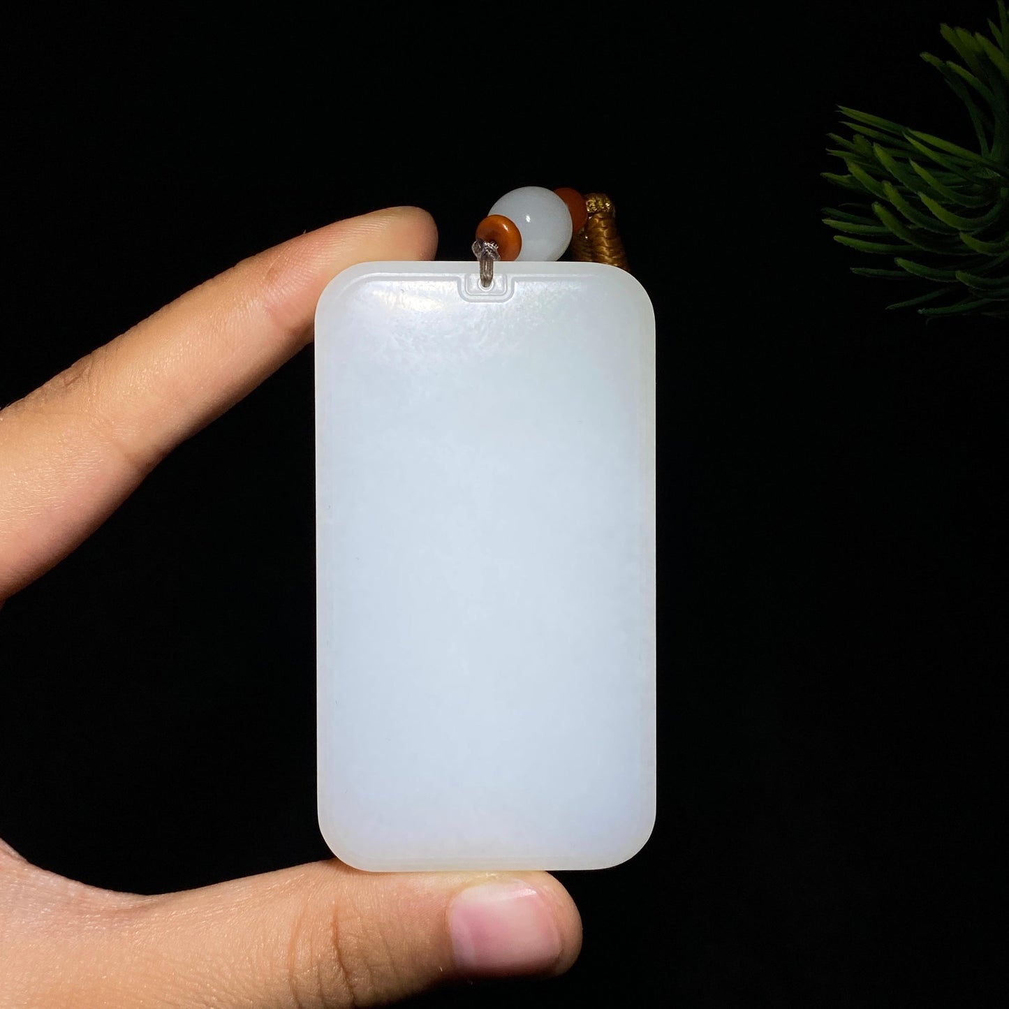 和田玉白玉无事牌(77.7g)