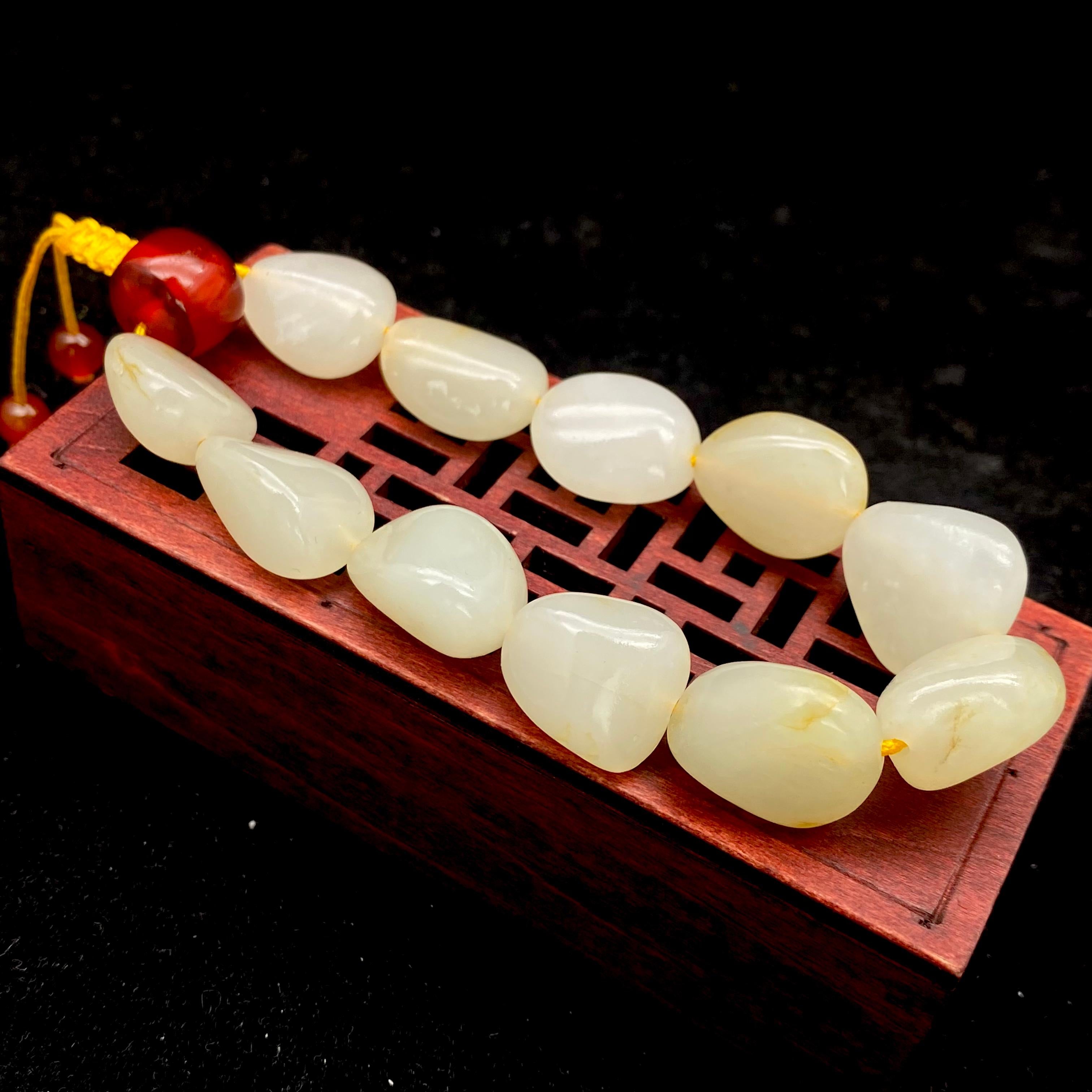 和田玉黄皮【精品手串】(40g)