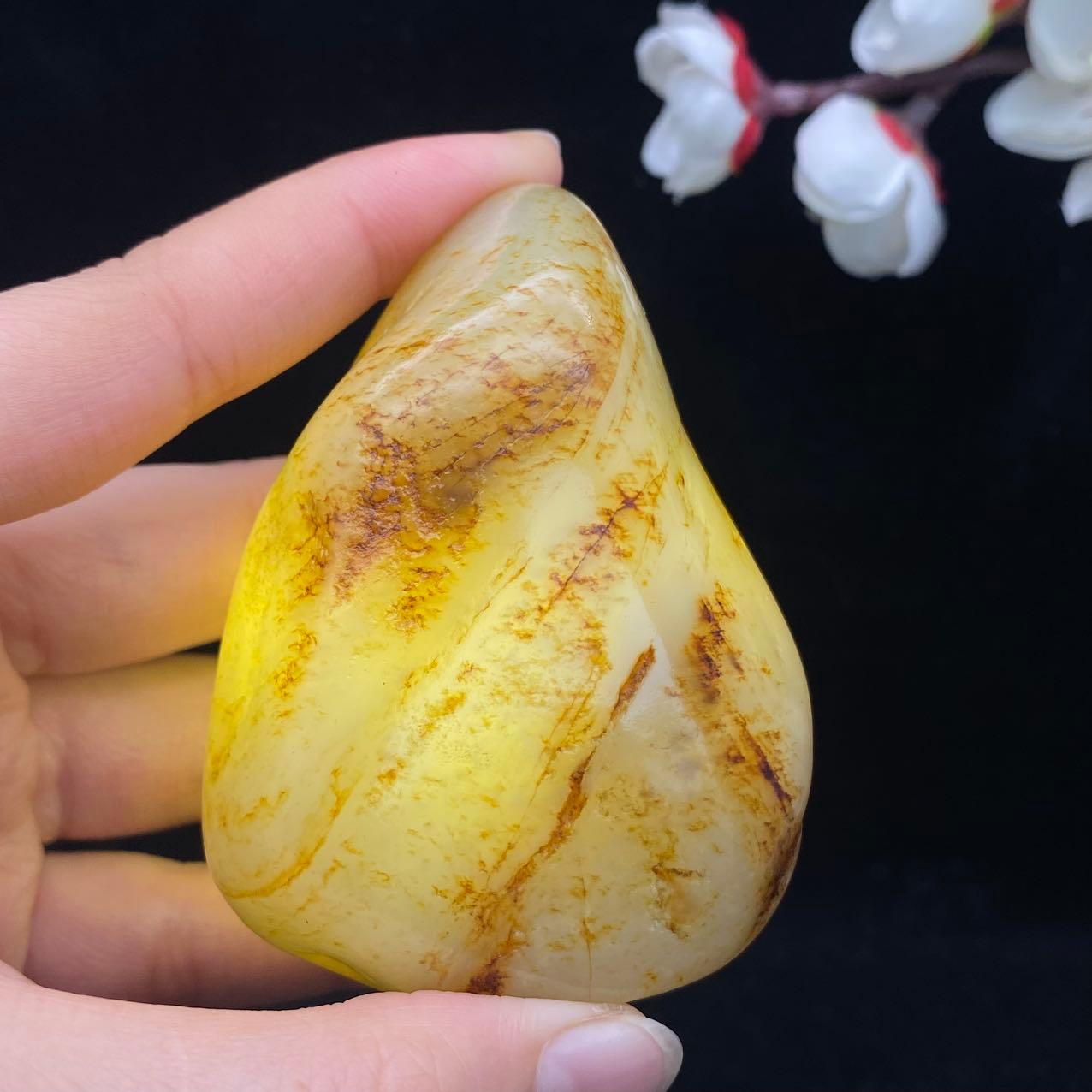 和田玉洒金皮籽料原石(159.8g)