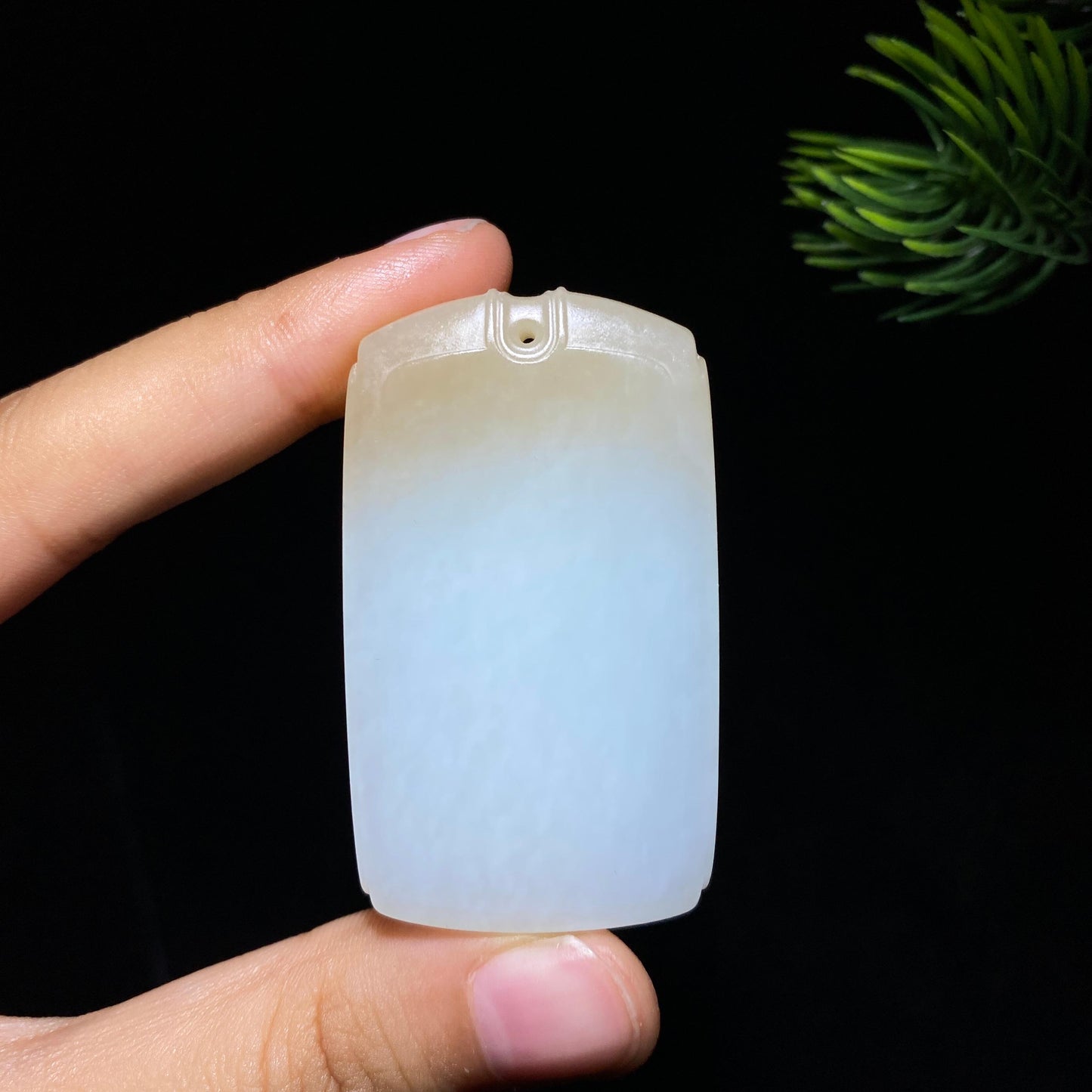 和田玉糖白玉无事牌(37.4g)