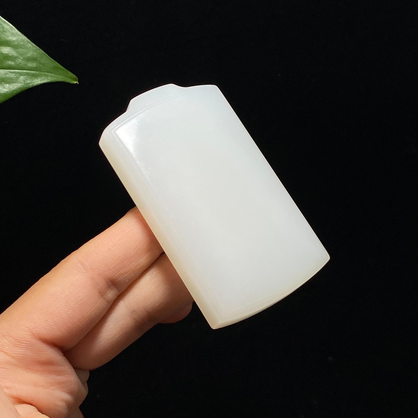 和田羊脂白玉平安无事牌(82.5g)