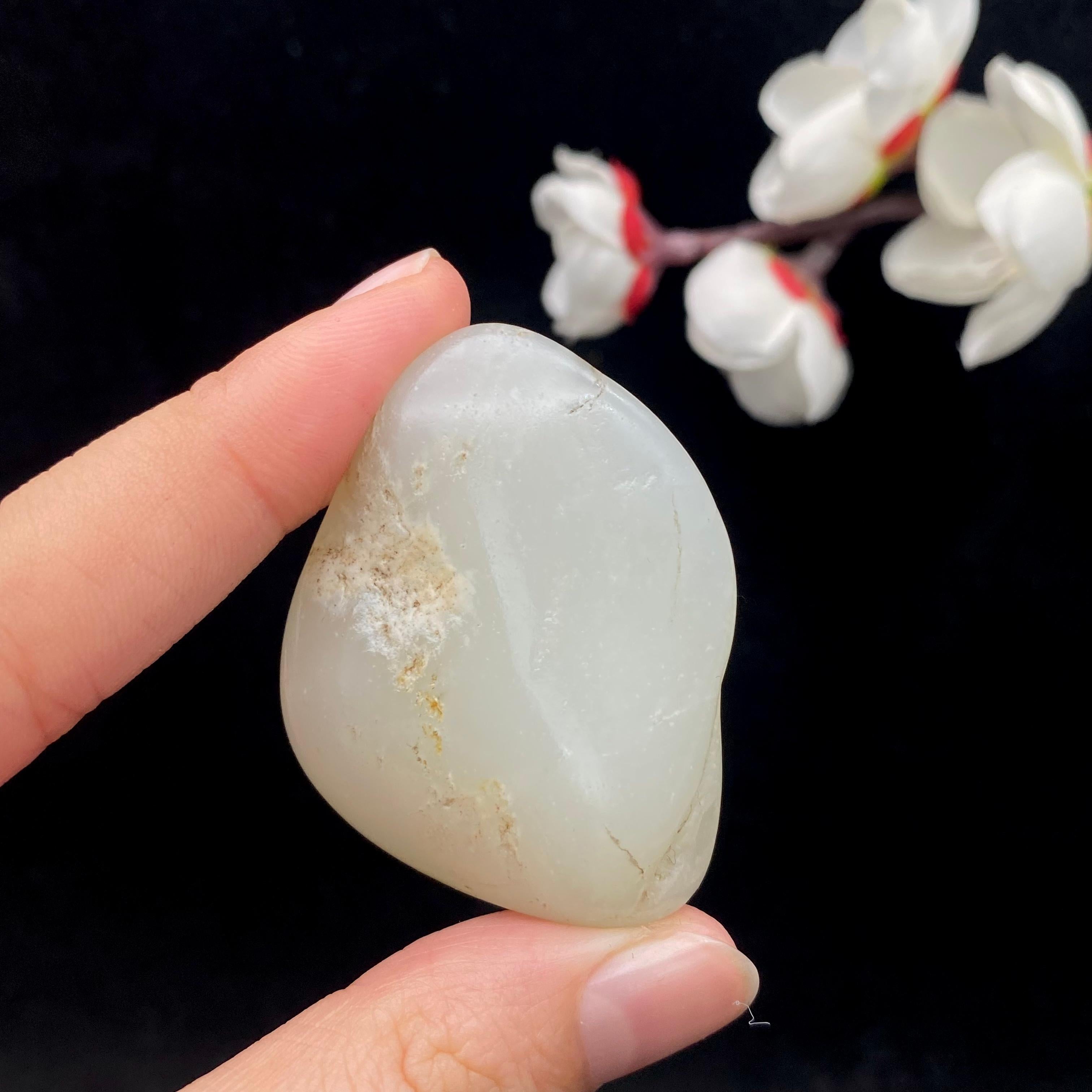 珍品 和田白玉 仔玉（仔料） トップ「蝉」 和田羊脂白玉鸣蝉佩- Jade Art Auction - Antique and
