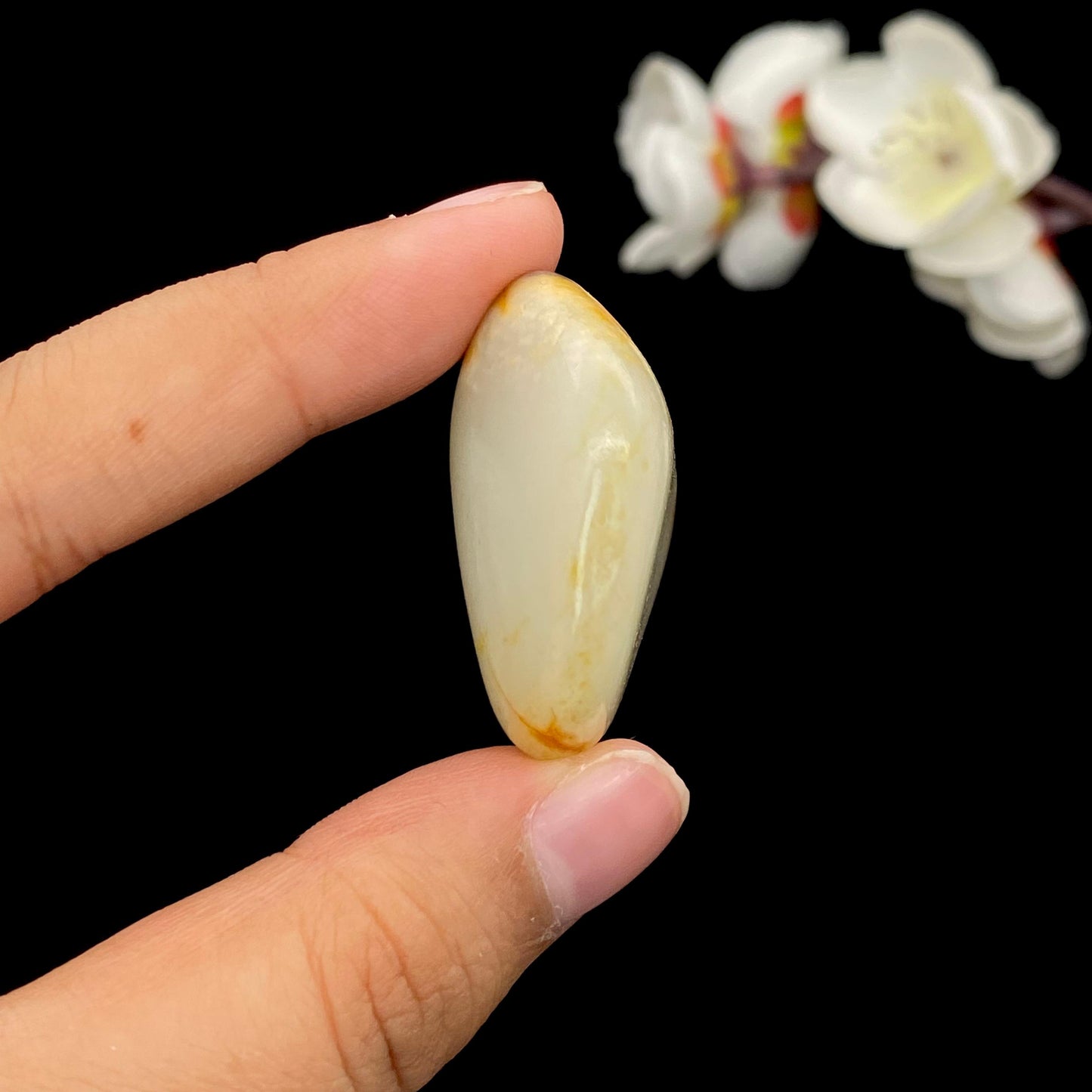 和田玉洒金皮紫罗兰籽料原石(26g)