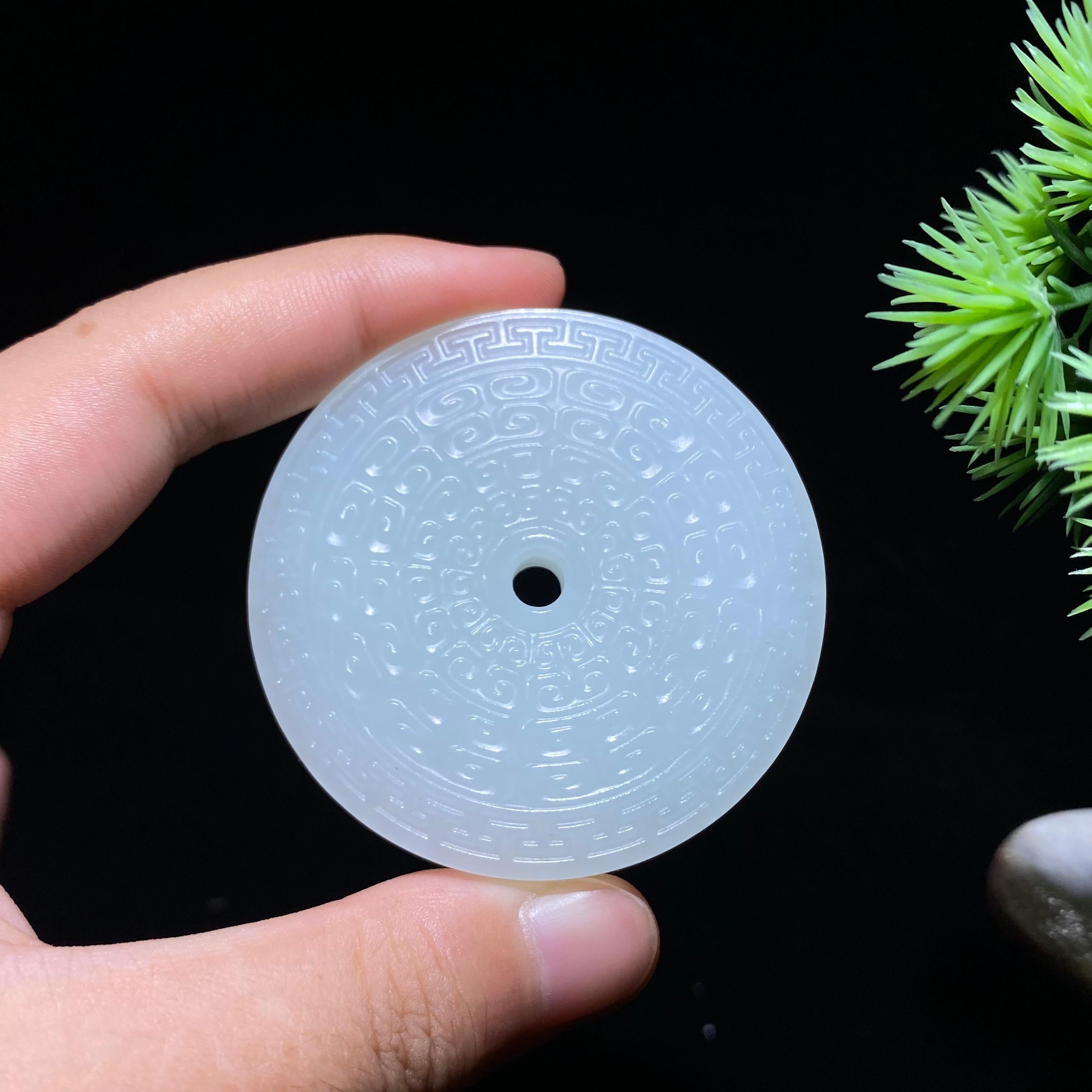 和田玉白玉玉壁(48.6g)