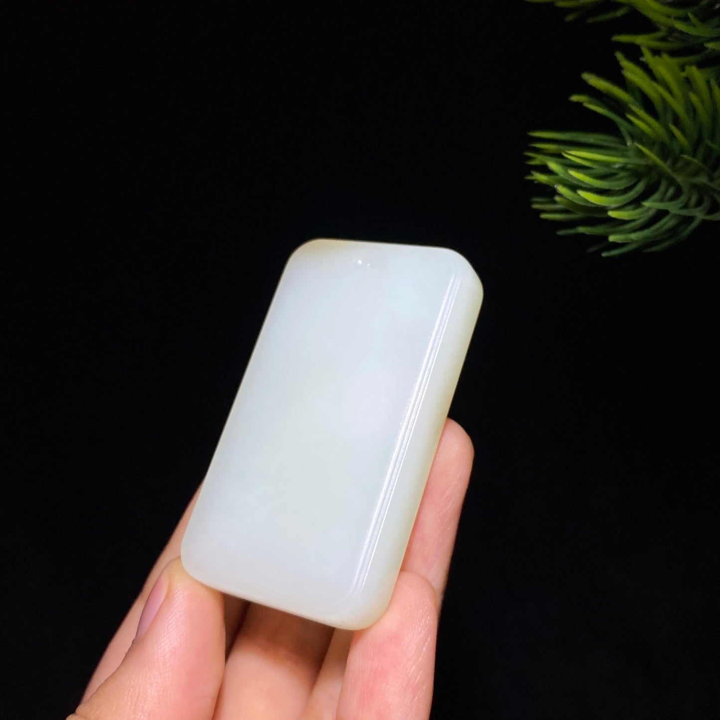 和田玉糖白玉无事牌(44.9g)