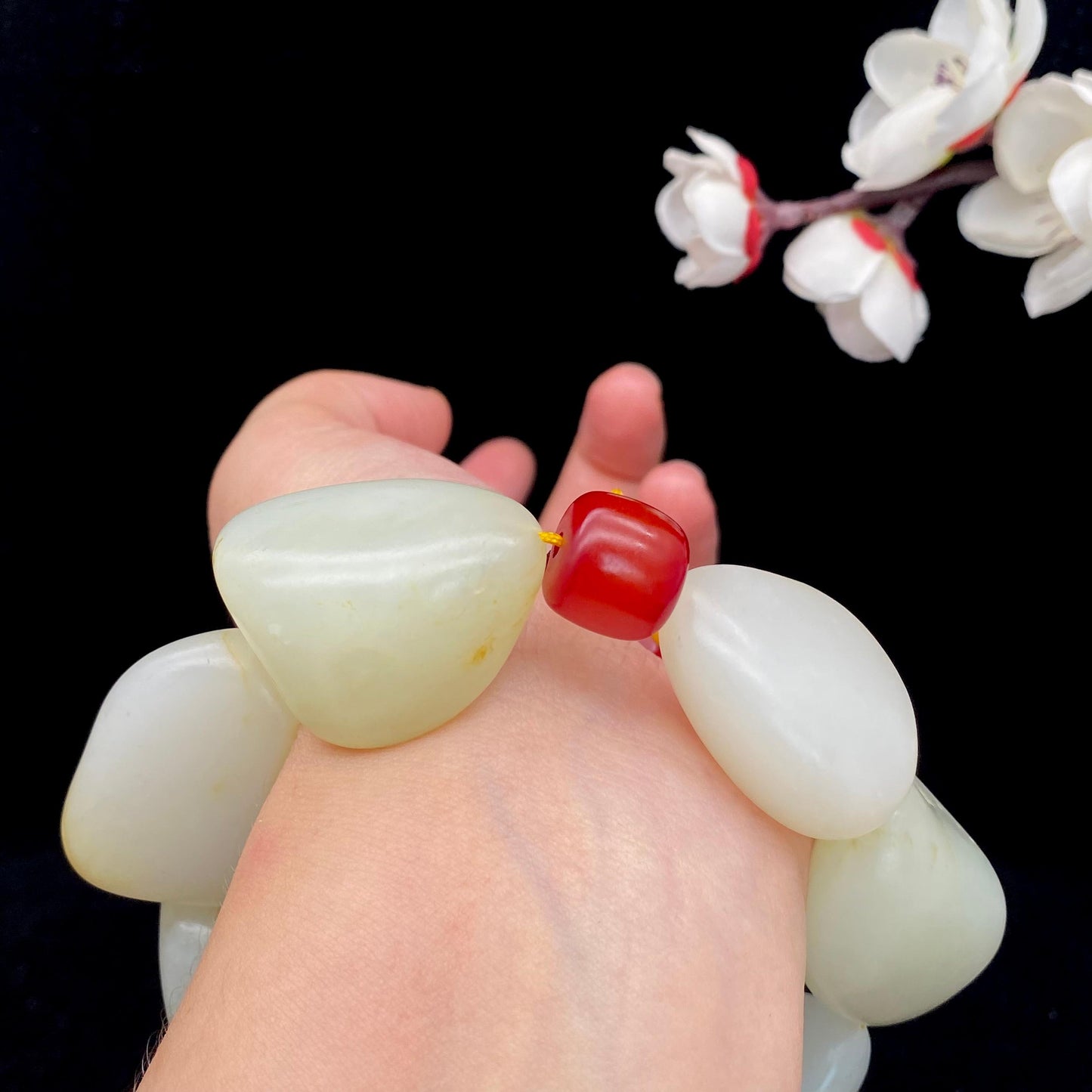 和田玉洒金皮【精品手串】(169.1g)