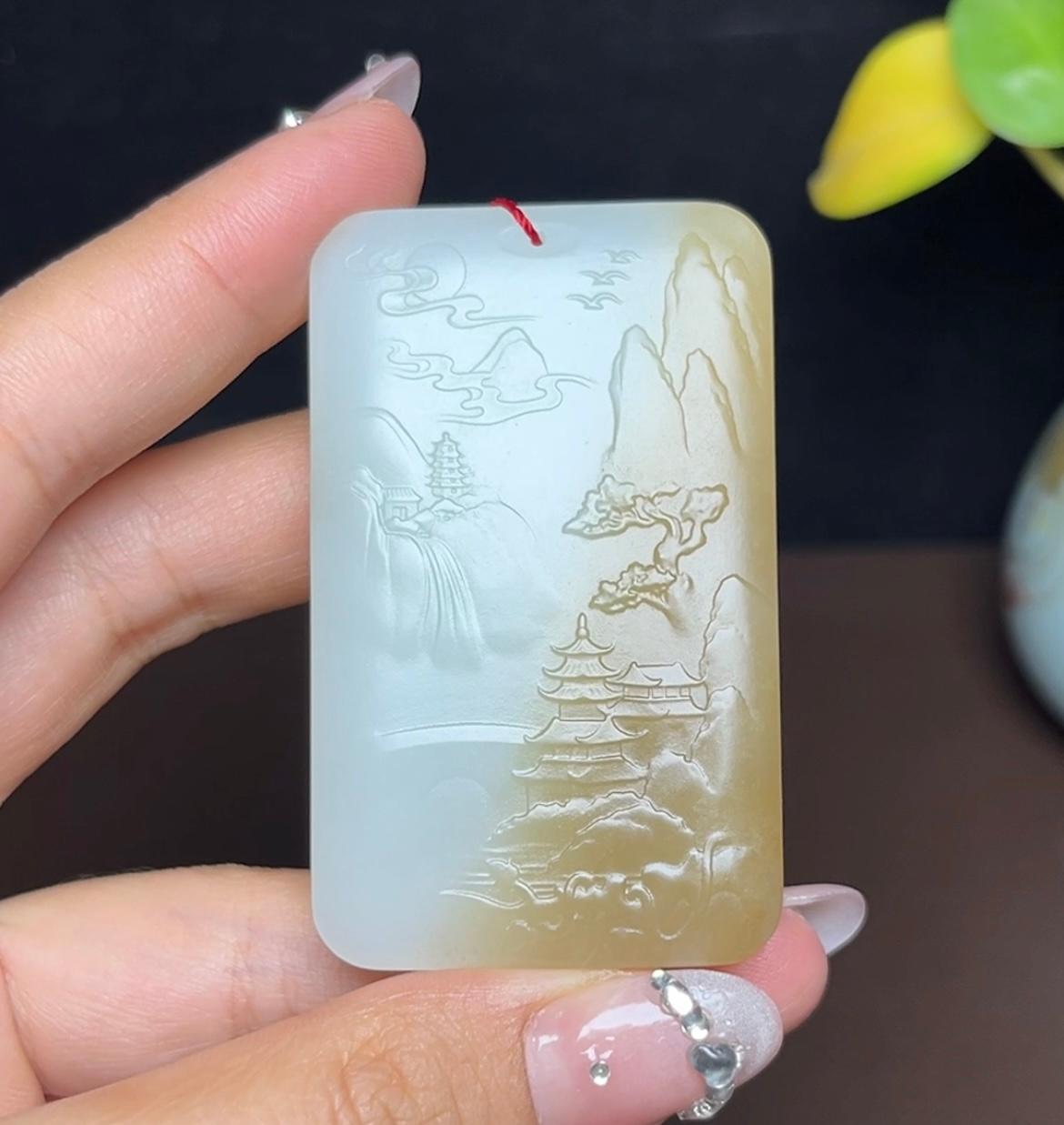 高品质和田玉糖白羊脂玉观音(57.4g)