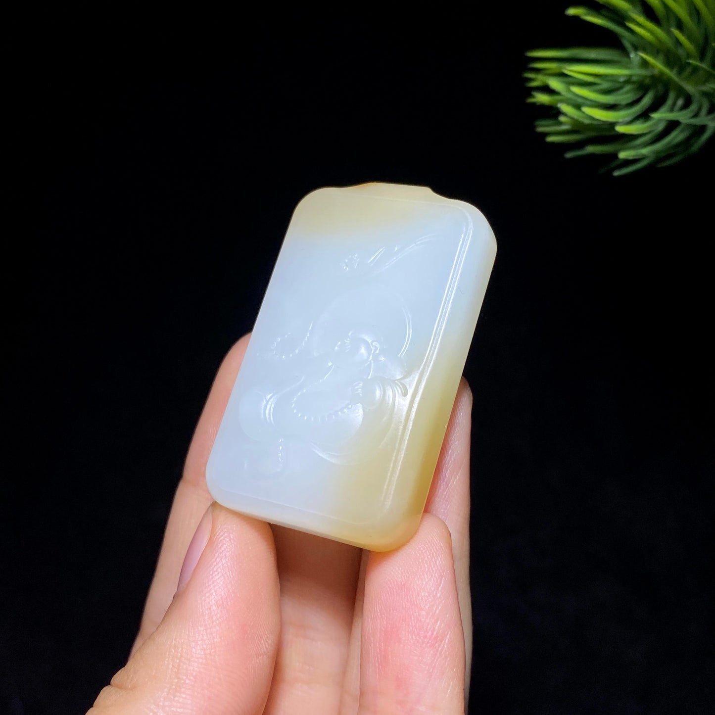 和田玉糖白玉佛公(29.0g)