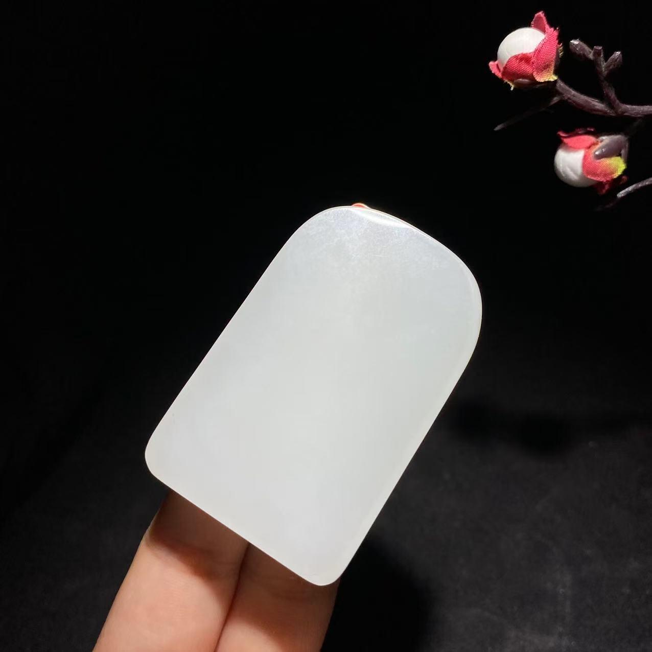 和田冰底白玉观音挂件(61.9g)