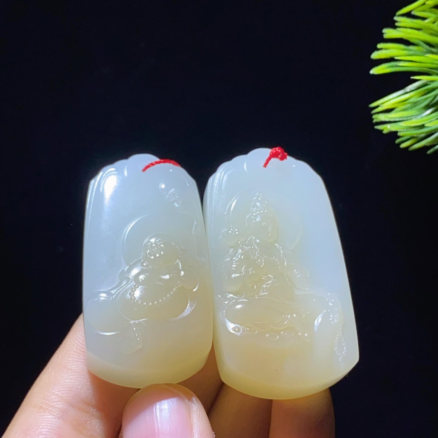 和田玉糖白双圣护佑(29.2g)